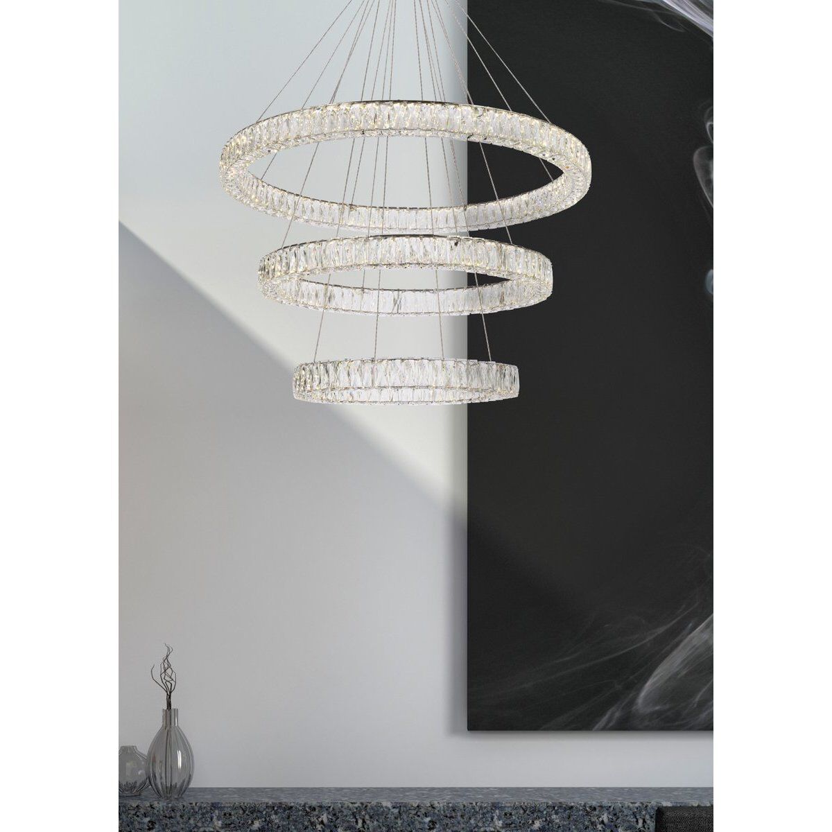 Elegant Lighting 3503G41LC Monroe 3 Light 41 inch Chrome