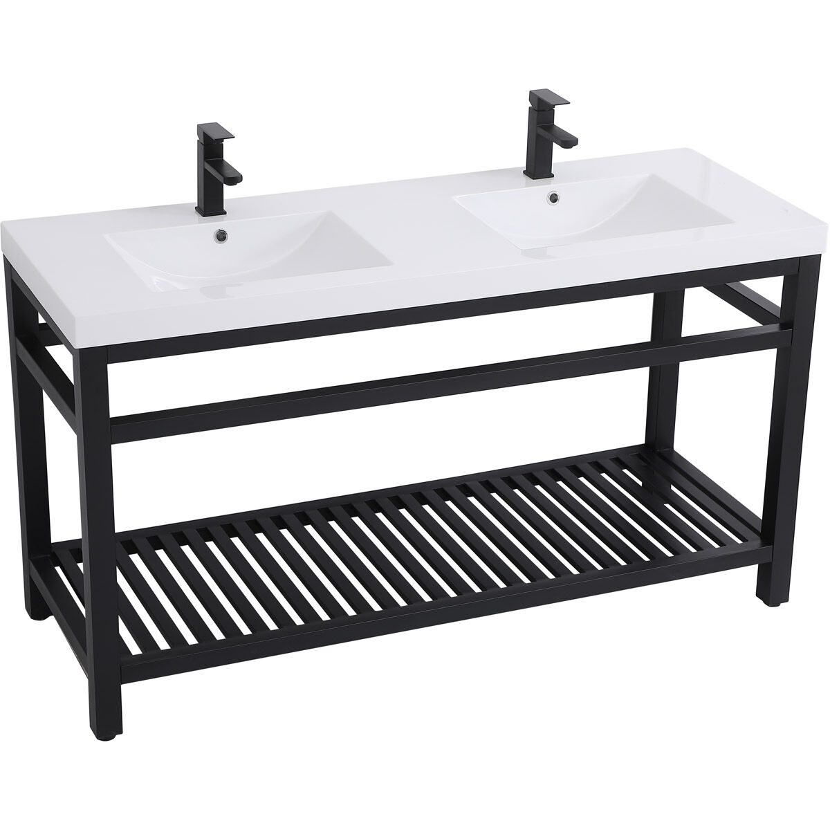Raya 60 X 22 X 34 inch Black Vanity Sink Set