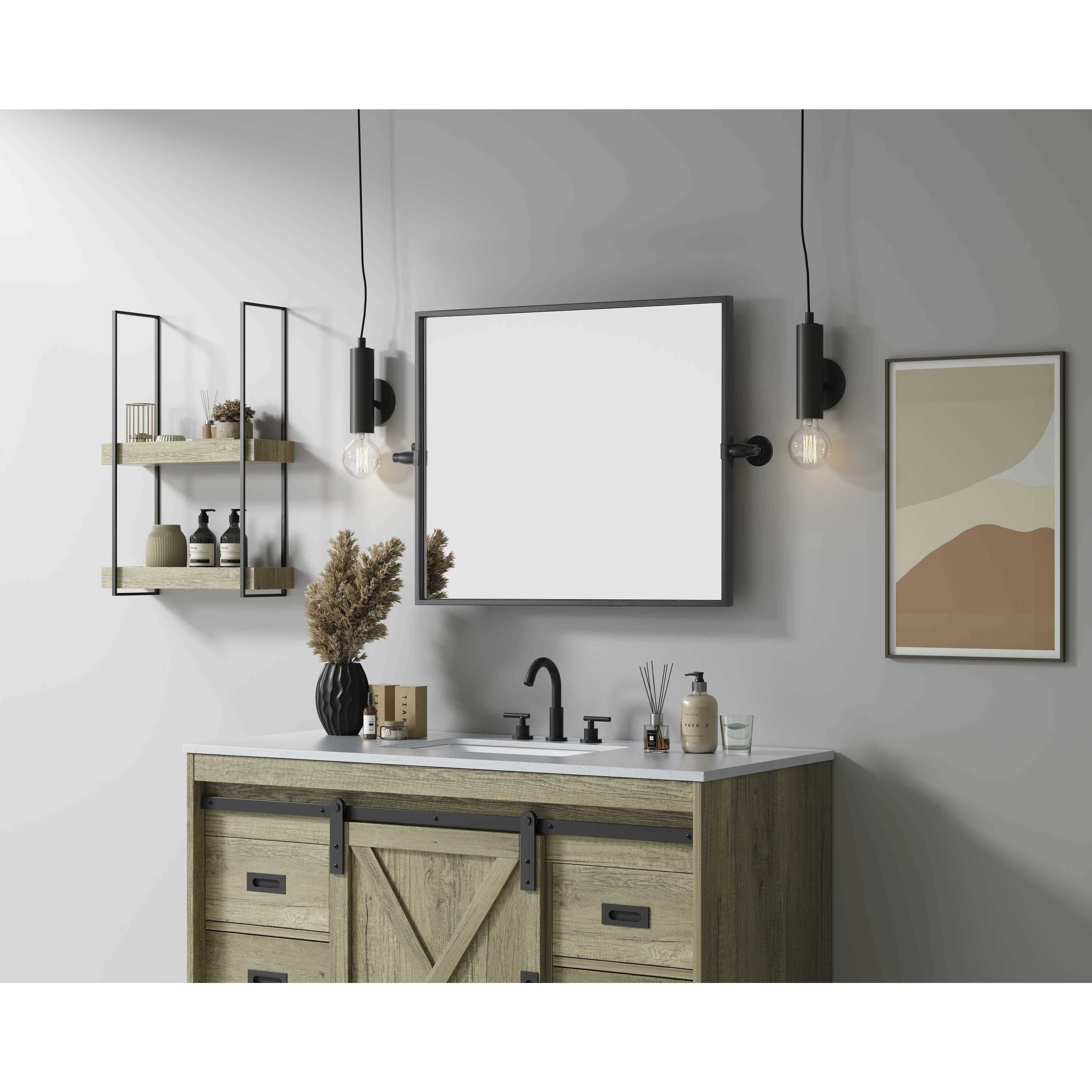 Amoura 24 X 20 inch Black Mirror