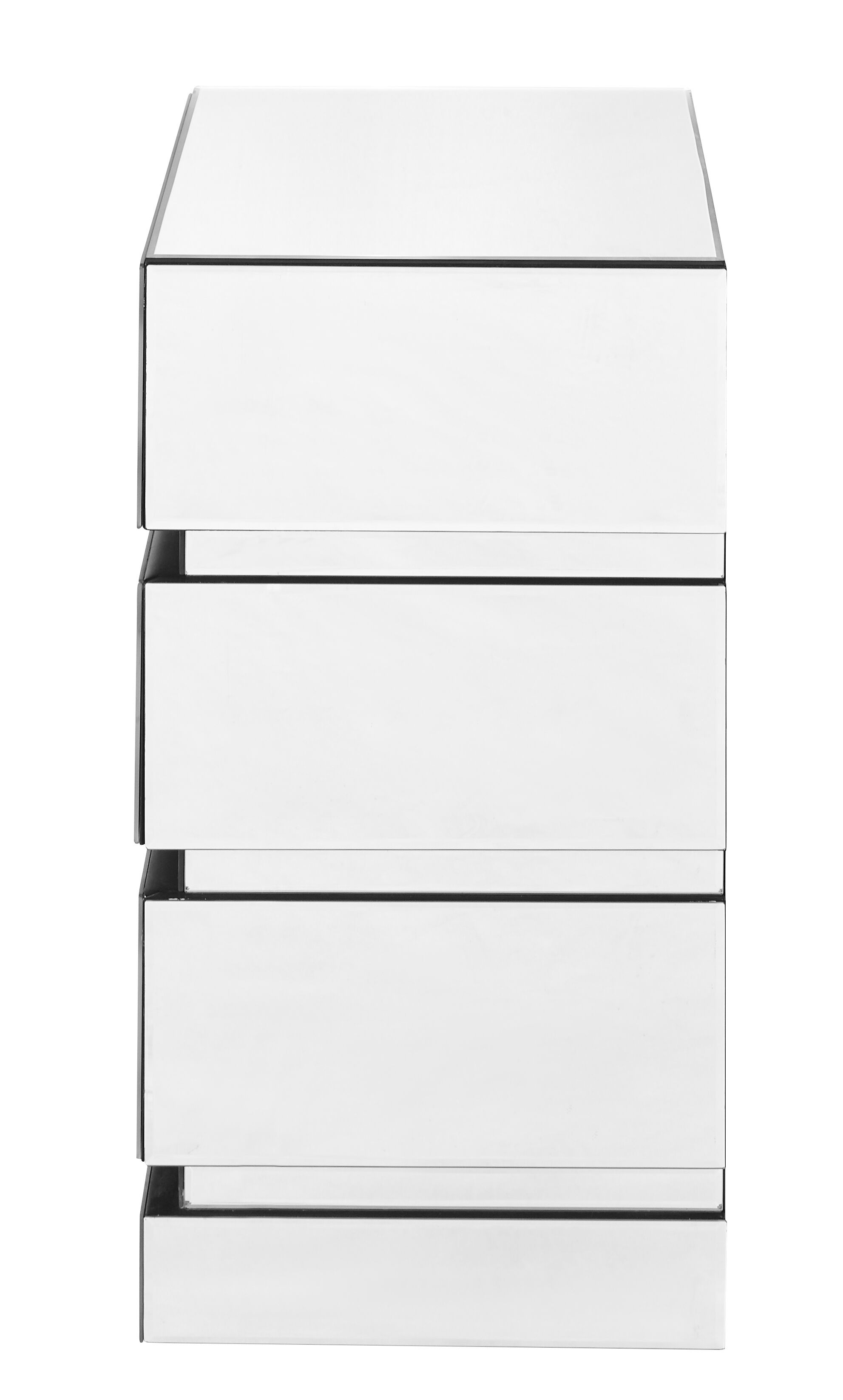 Modern 26 X 18 inch Clear Mirror and Crystal Bedside Table