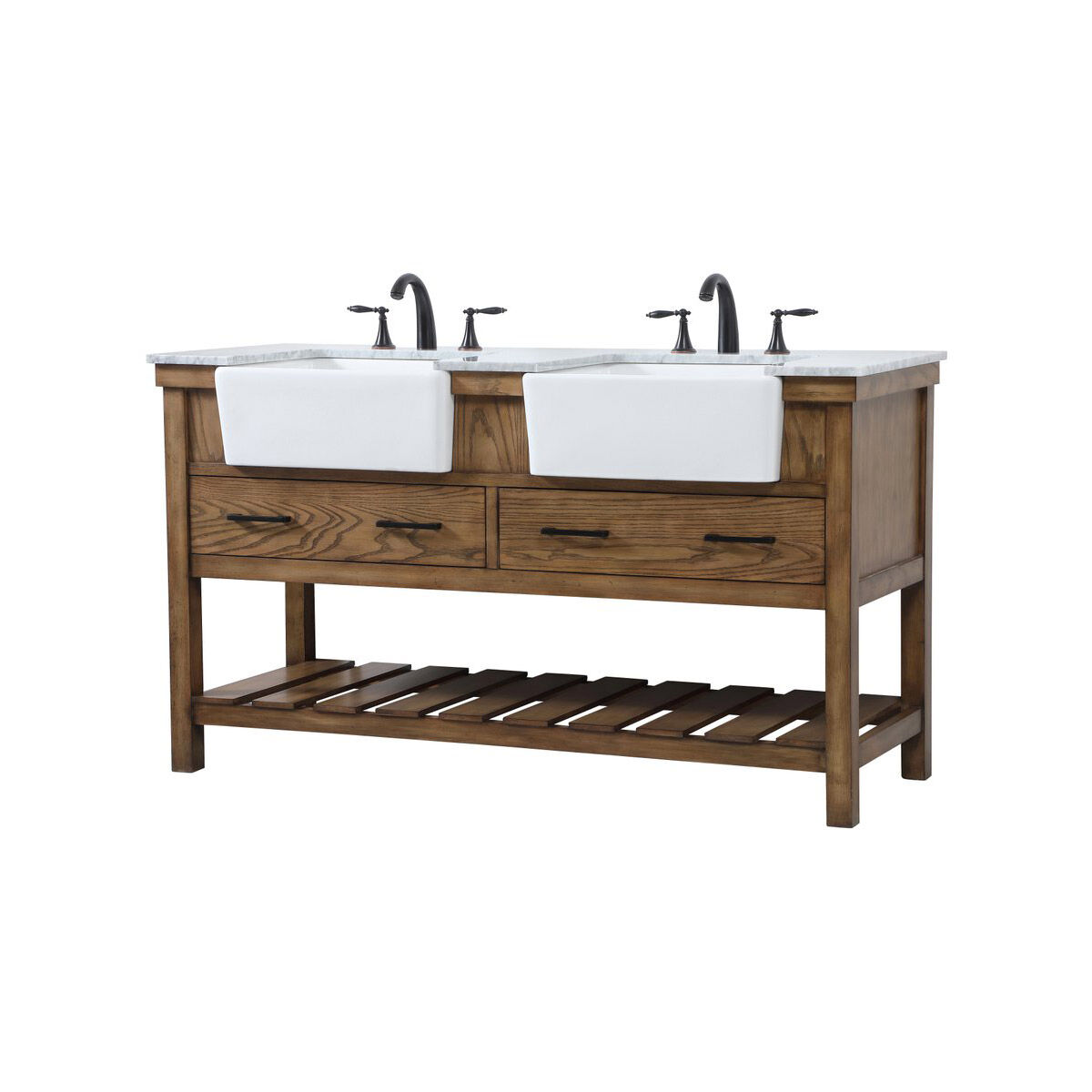 Clement 60 X 22 X 34 inch Driftwood Bathroom Vanity Cabinet