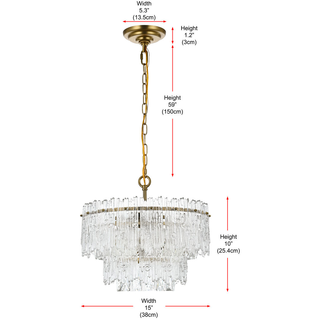 Emilia 4 Light 15 inch Satin Gold Pendant Ceiling Light