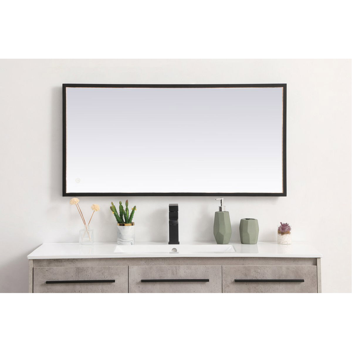 Pier 30 X 20 inch Black LED Mirror