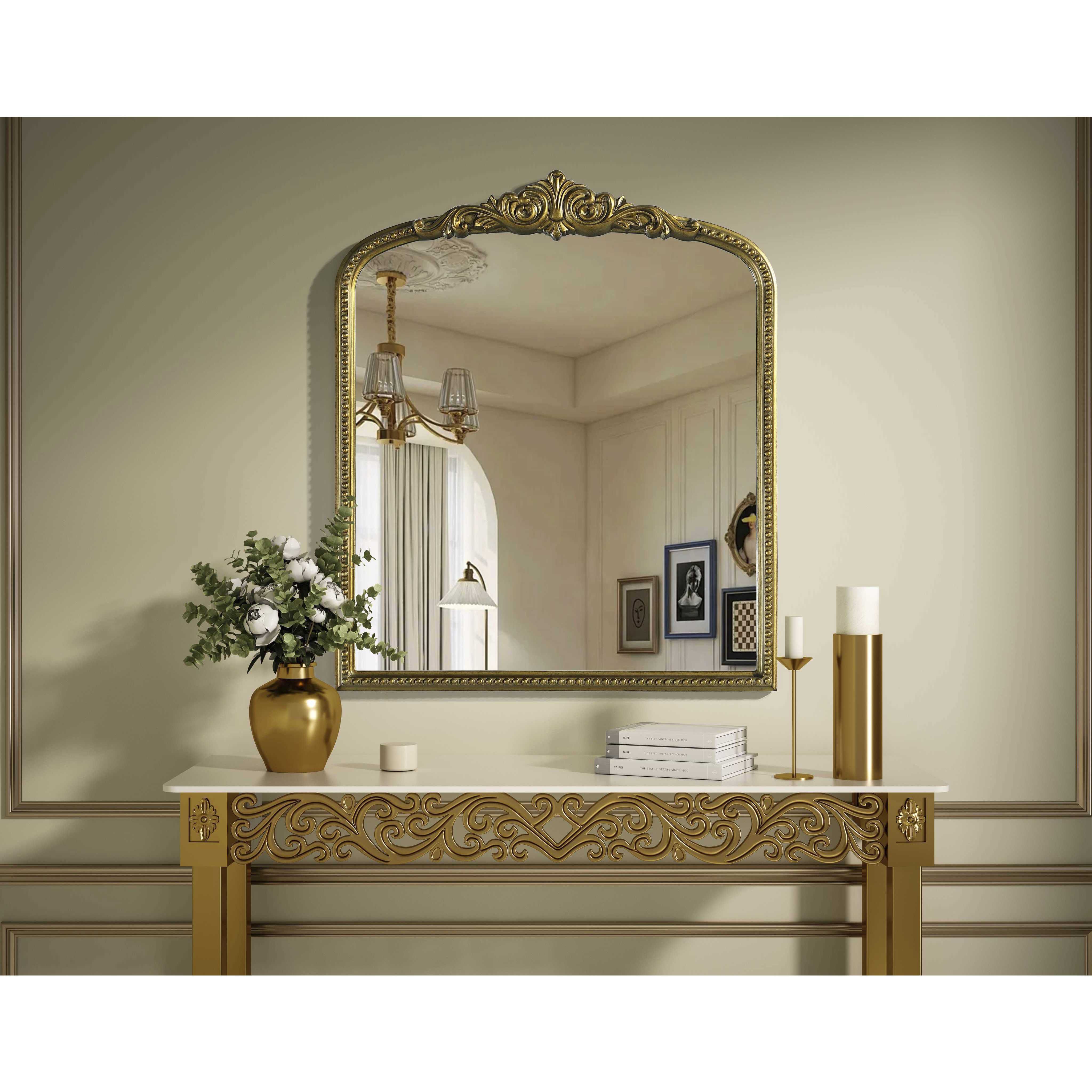 Naomi 36 X 30 inch Antique Brass Mirror