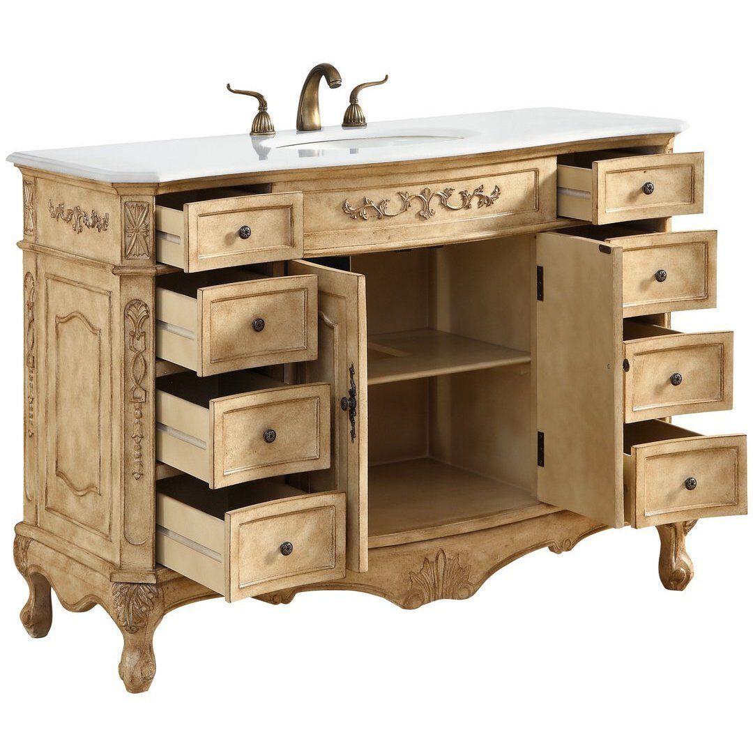 Danville 48 X 21 X 36 inch Antique Beige Vanity Sink Set