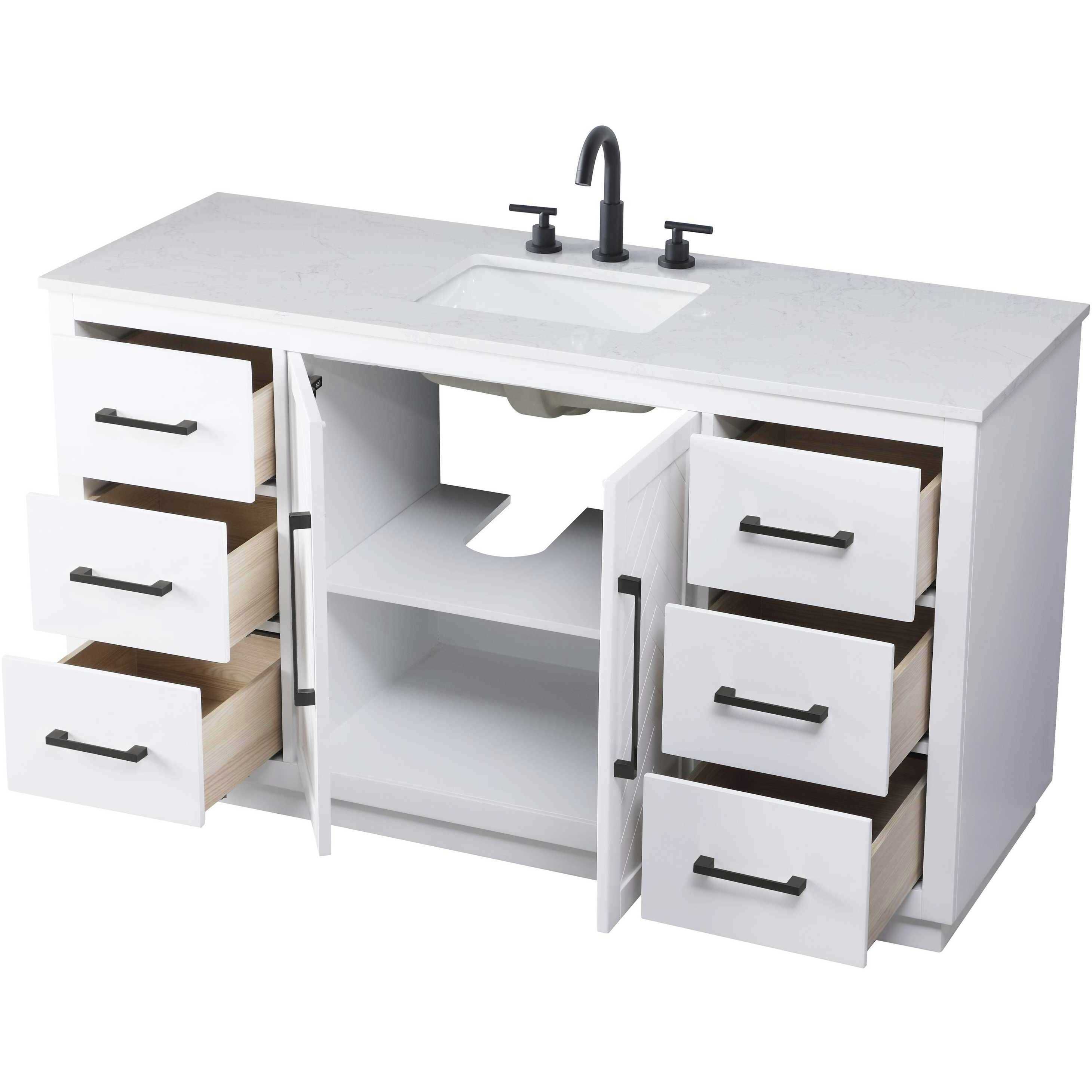 Chase 60 X 34 inch White Bathroom Vanity Cabinet