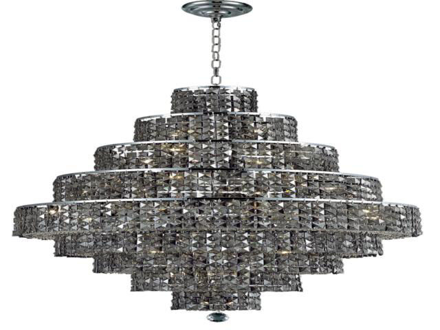 Maxime 20 Light 30 inch Chrome Dining Chandelier Ceiling Light in Silver Shade, Royal Cut