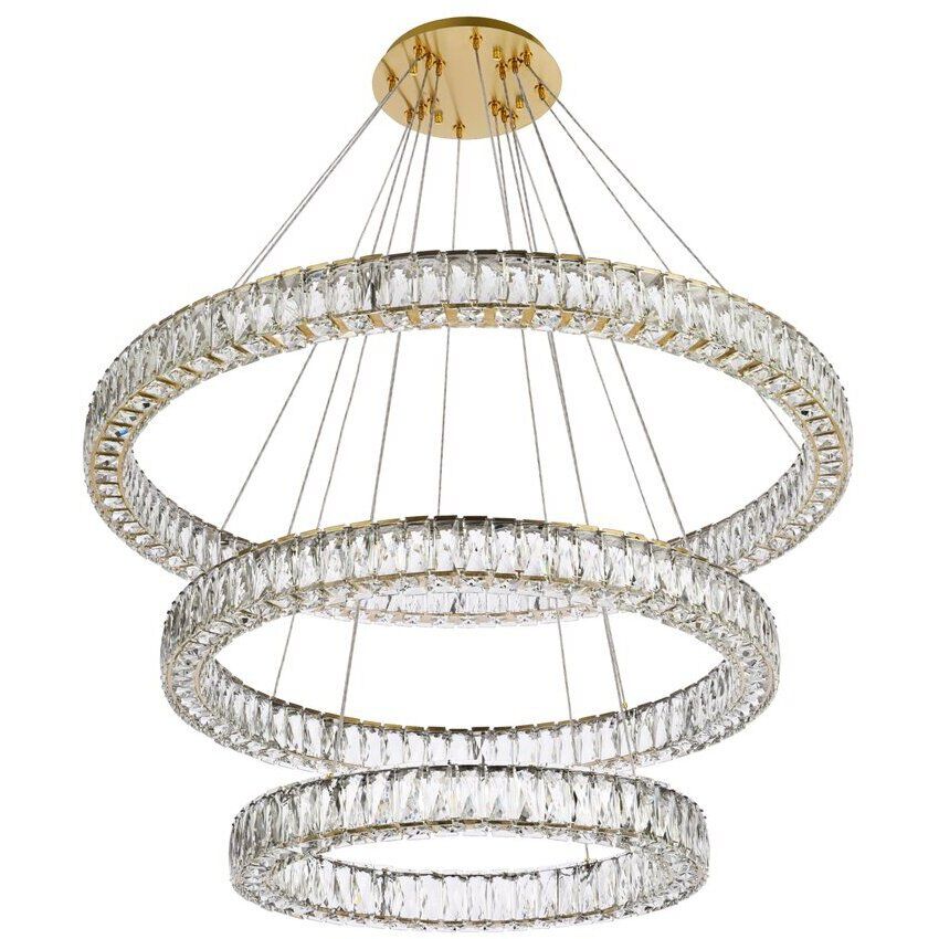 Monroe 3 Light 41 inch Gold Chandelier Ceiling Light