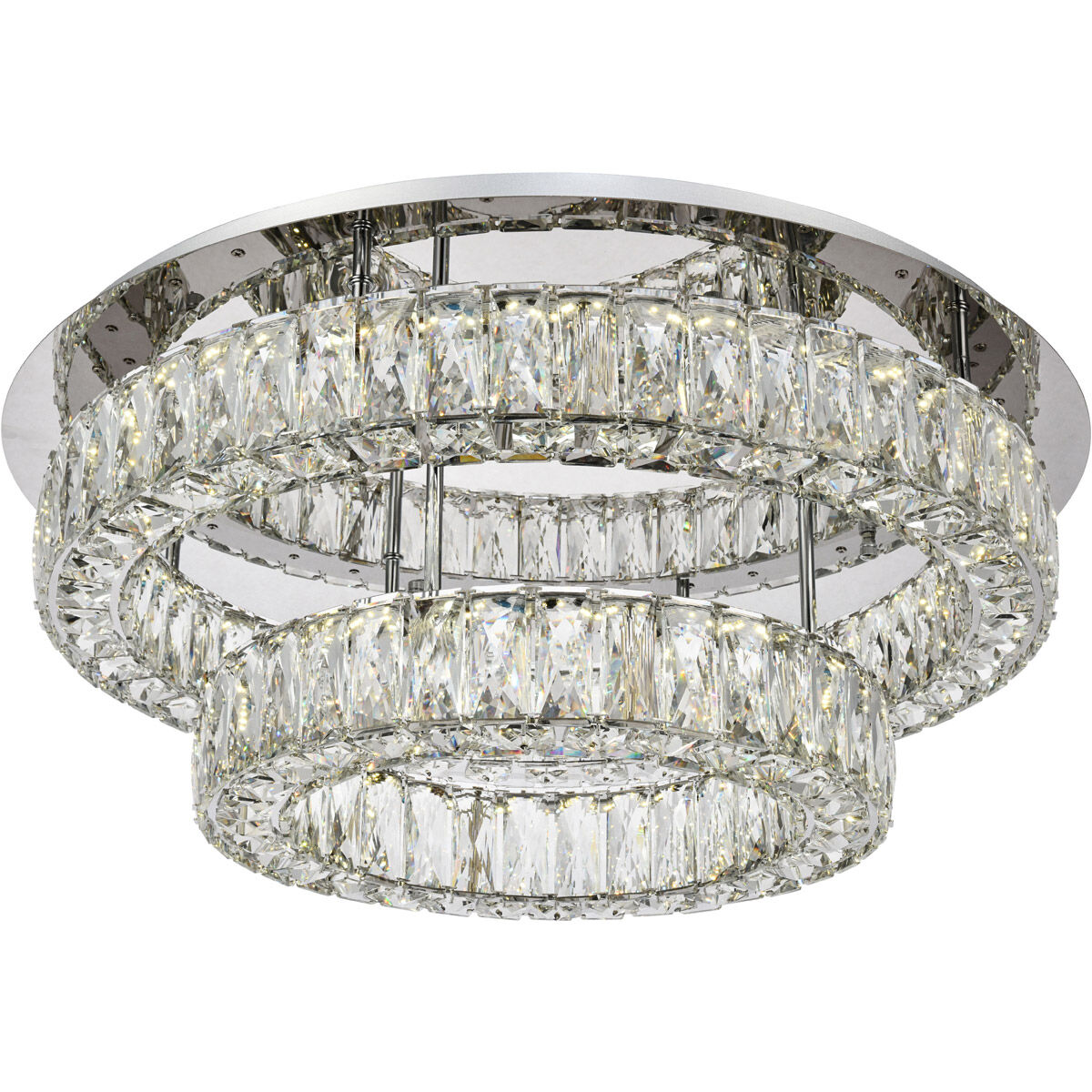 Monroe LED 26 inch Chrome Flush Mount Ceiling Light