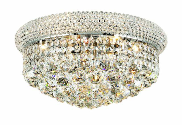 Primo 8 Light 16 inch Chrome Flush Mount Ceiling Light in Royal Cut