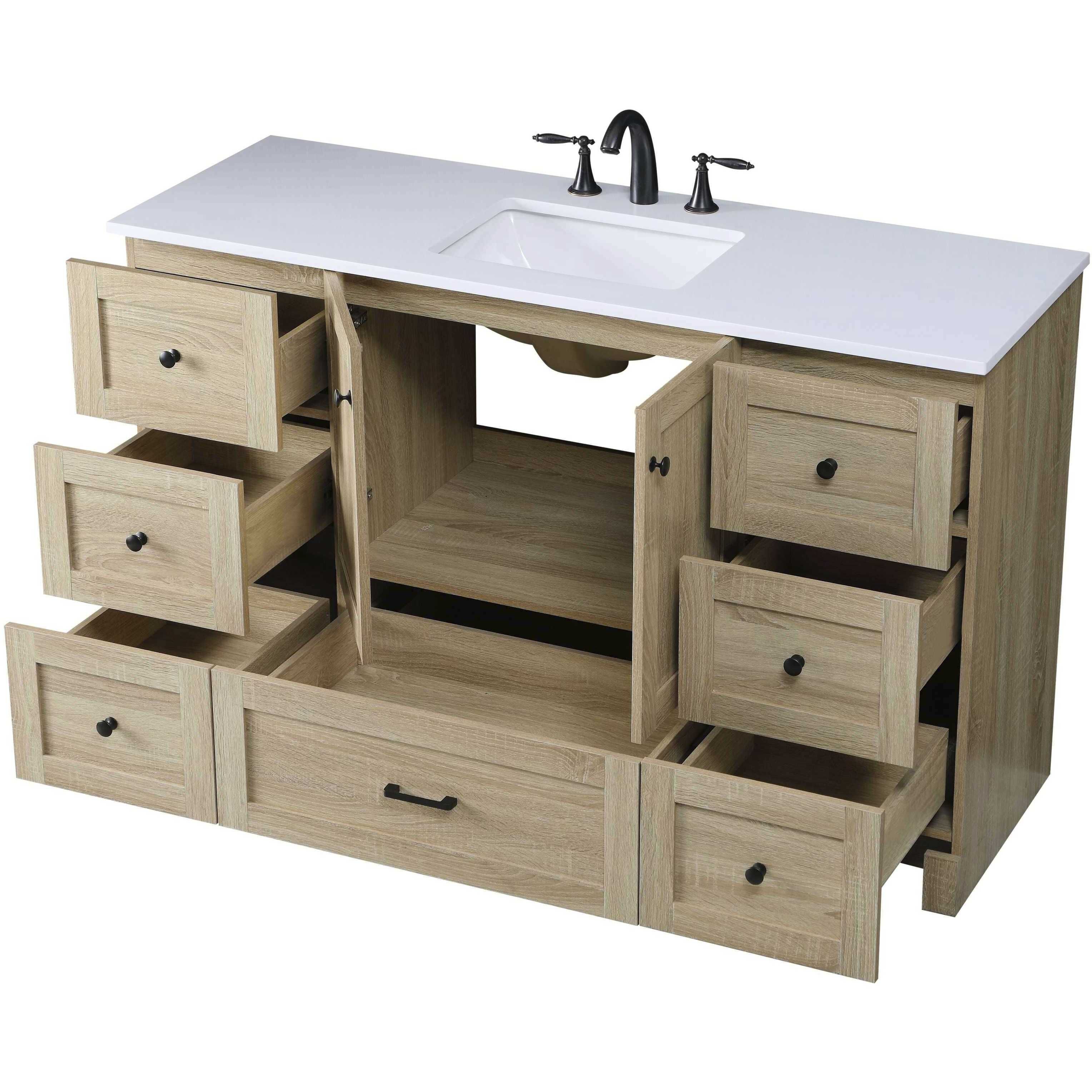 Soma 54 X 34 inch Mango Wood Bathroom Vanity Cabinet