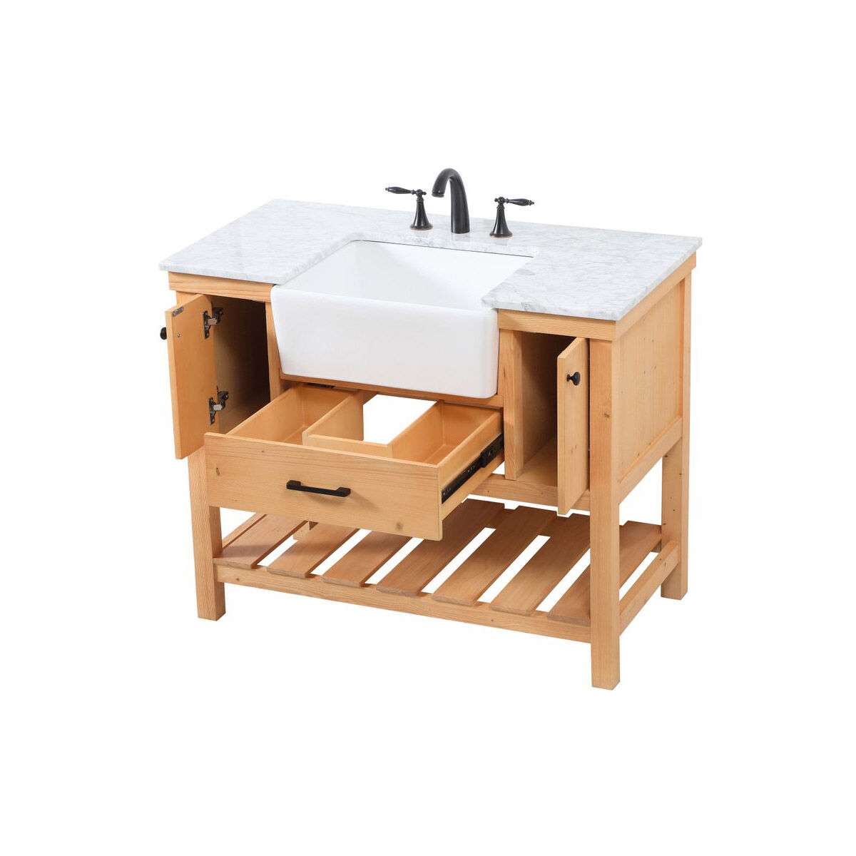 Clement 42 X 22 X 34 inch Natural Wood Bathroom Vanity Cabinet