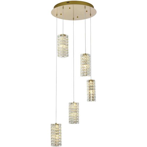 Aston 5 Light 20 inch Satin Gold Pendant Ceiling Light