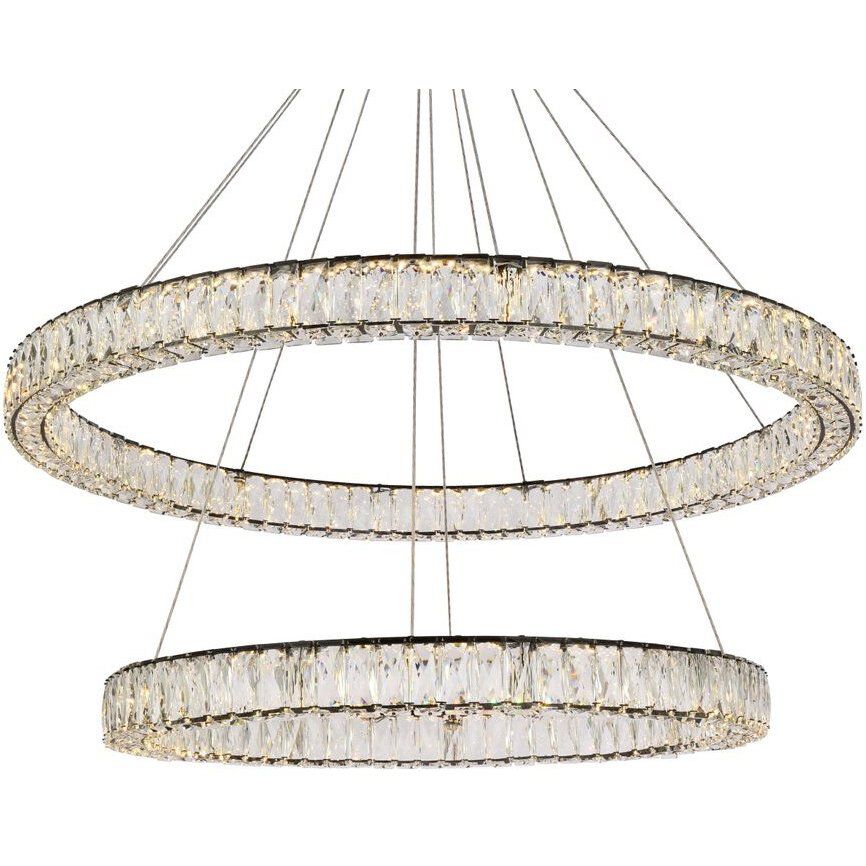 Monroe 2 Light 42 inch Black Pendant Ceiling Light