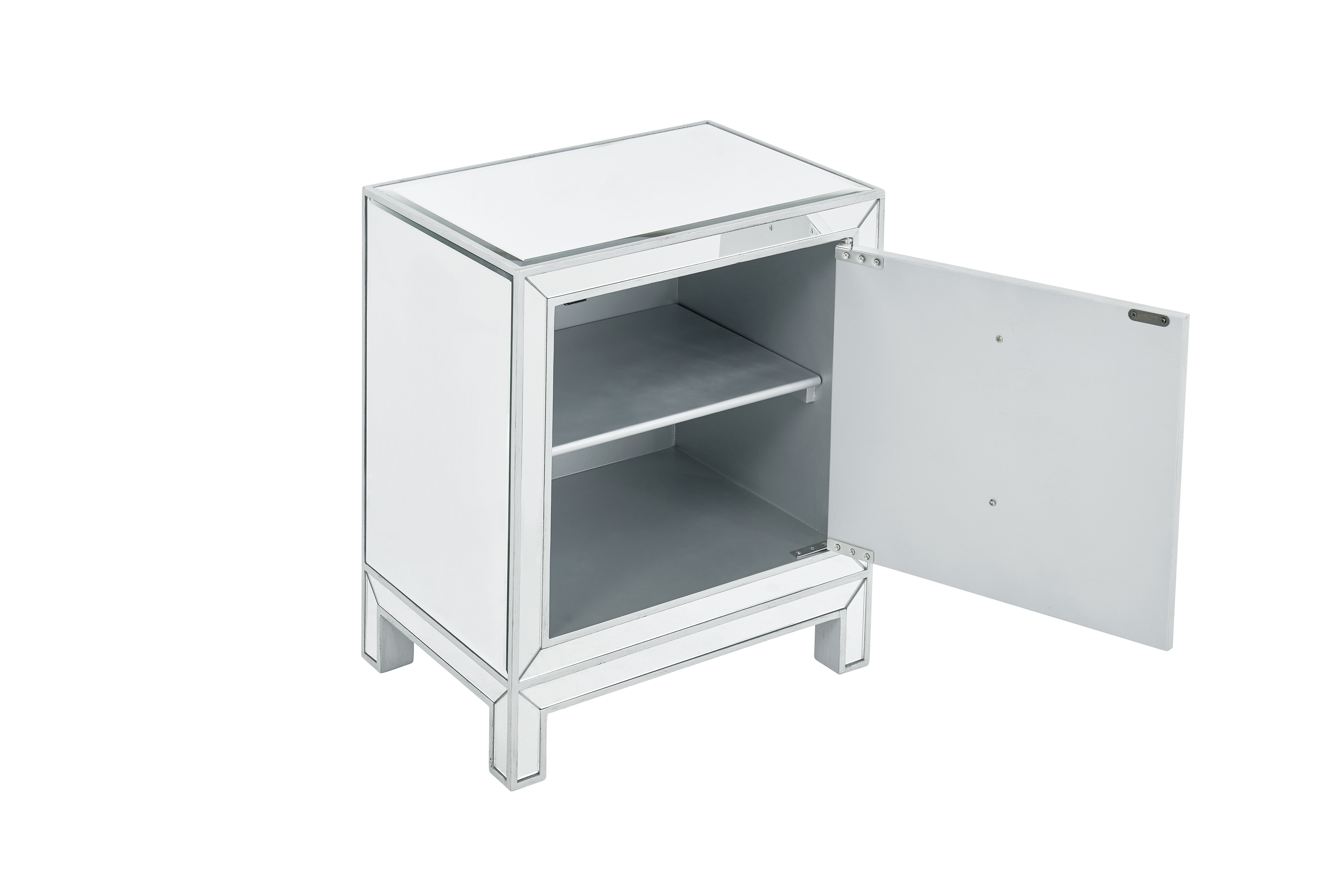 Reflexion 24 X 21 inch Antique Silver Nightstand in Antique Sliver 