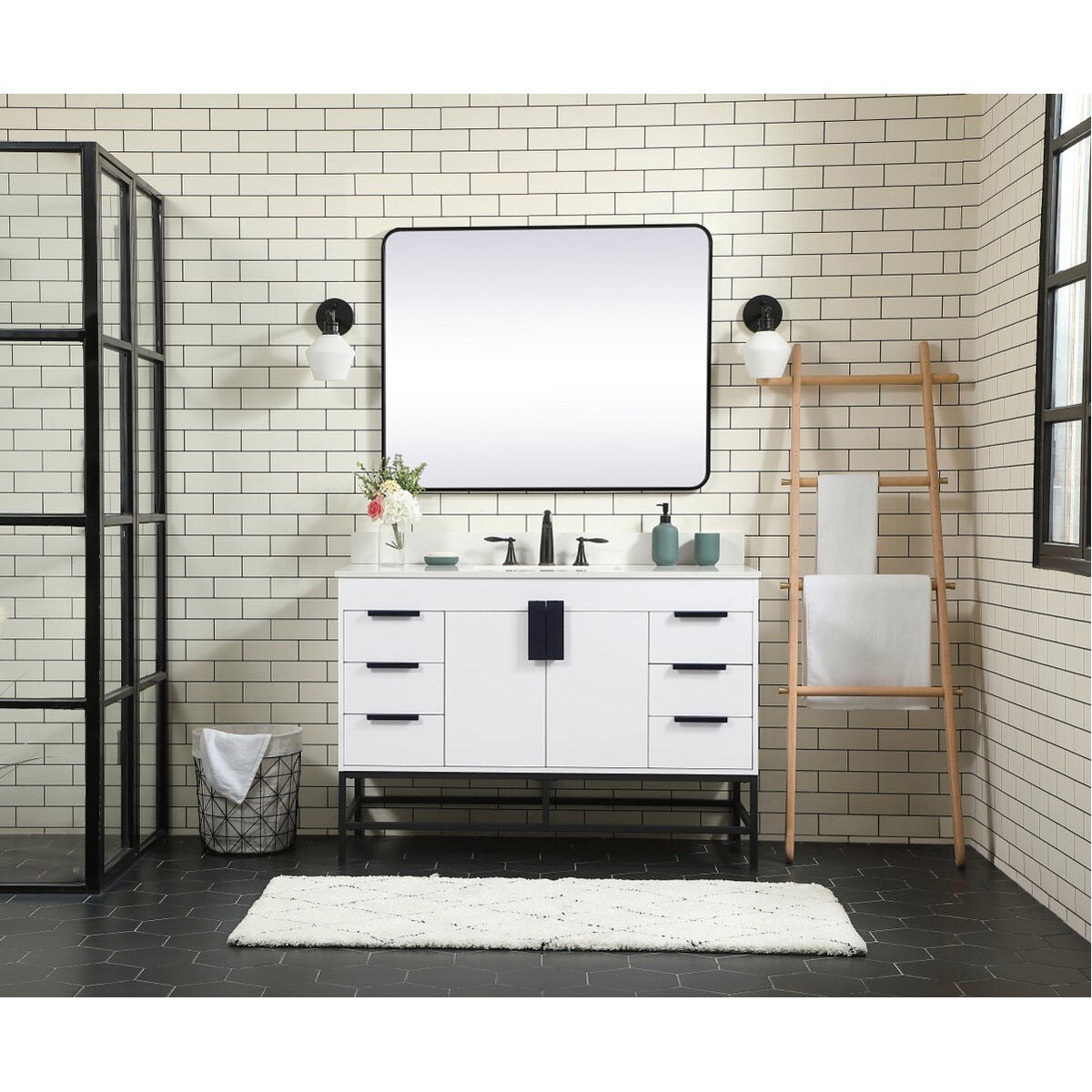 Eugene 48 X 22 X 34 inch White Vanity Sink Set