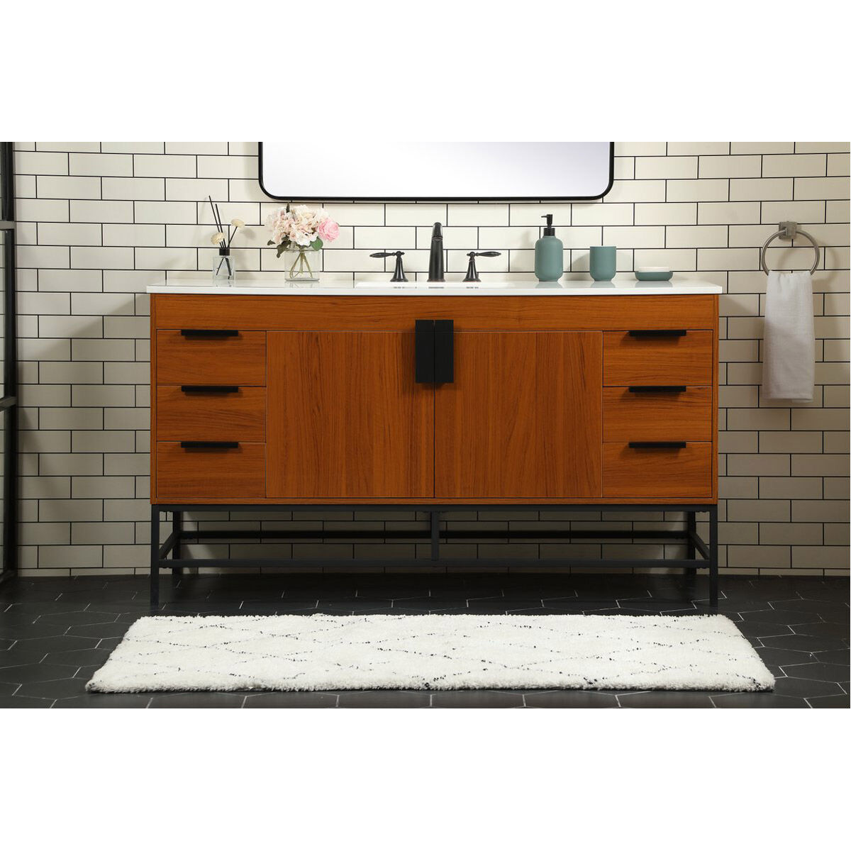 Eugene 60 X 22 X 34 inch Teak Vanity Sink Set