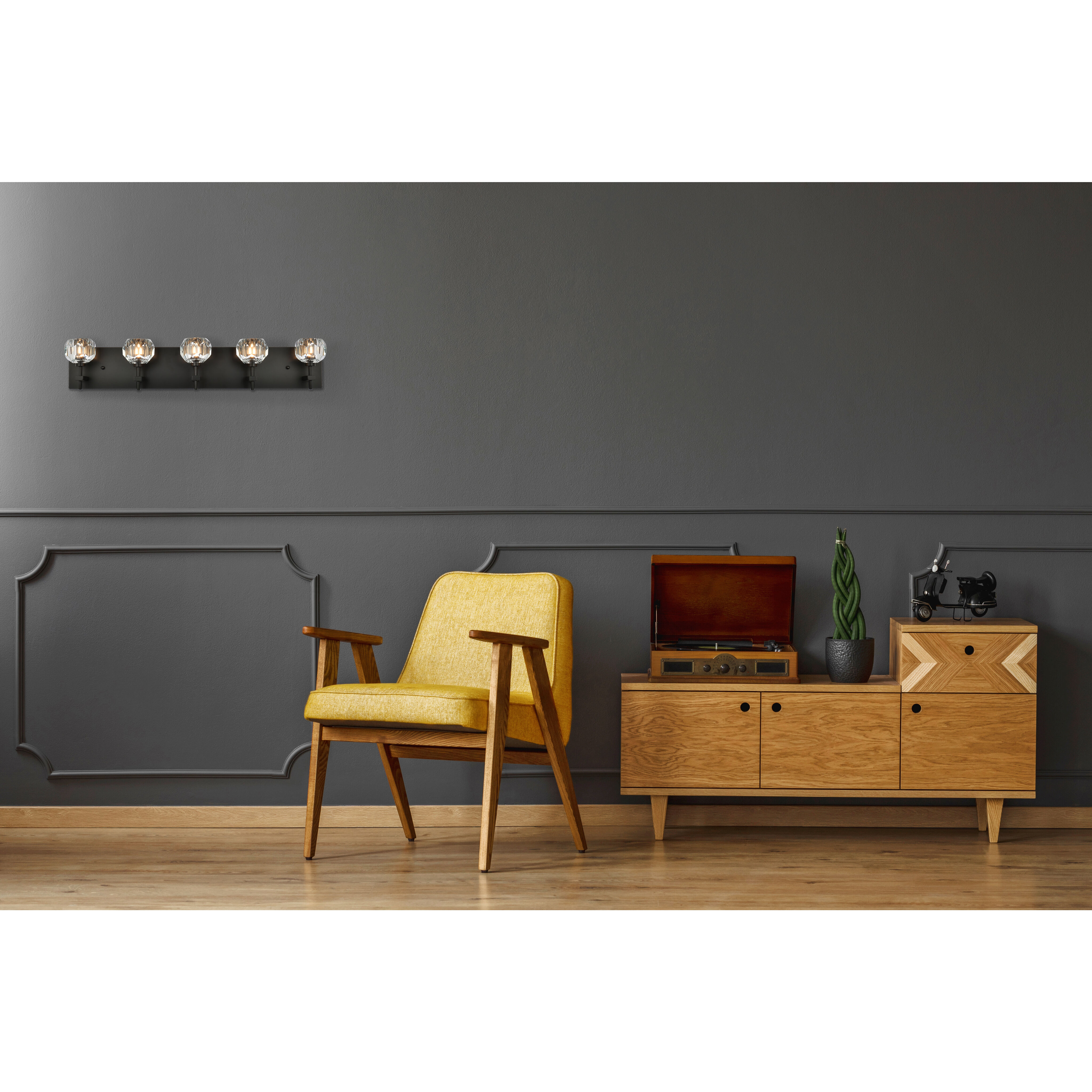 Graham 5 Light 32 inch Black Wall Sconce Wall Light