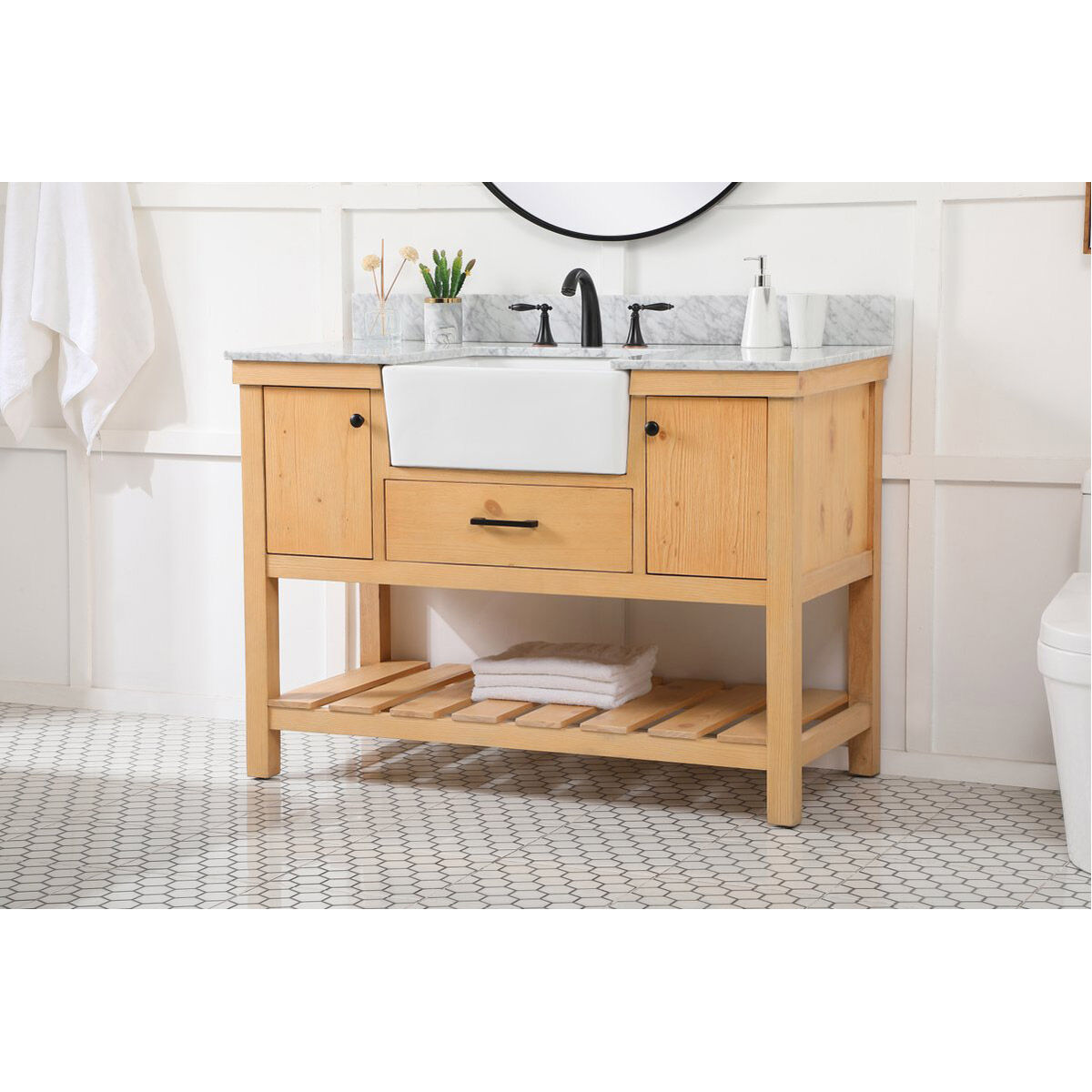 Clement 48 X 22 X 34 inch Natural Wood Bathroom Vanity Cabinet