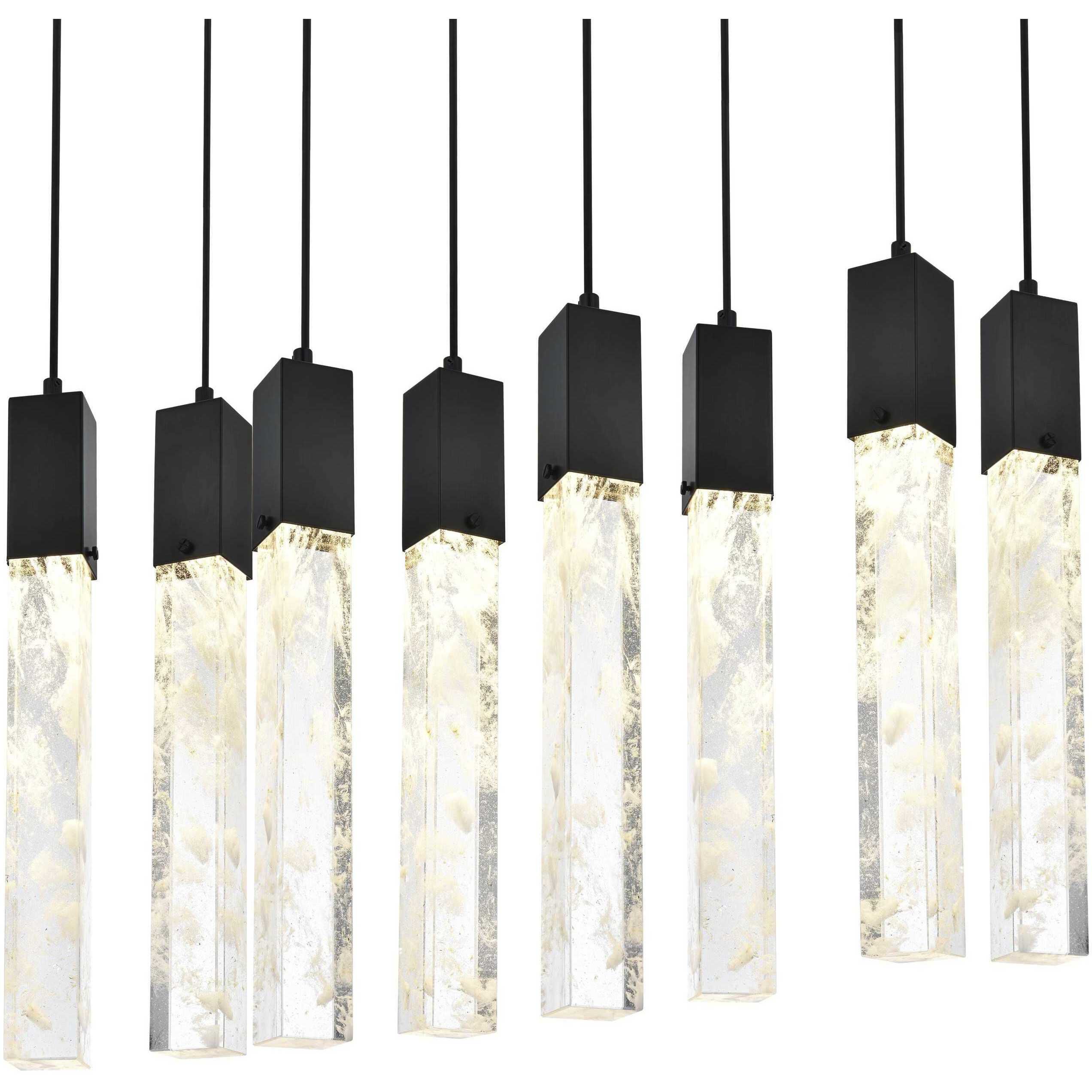Aurora 8 Light 12 inch Black Pendant Ceiling Light