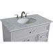 Americana 36 X 35 inch Light Grey with Carrara White Marble Vanity Set