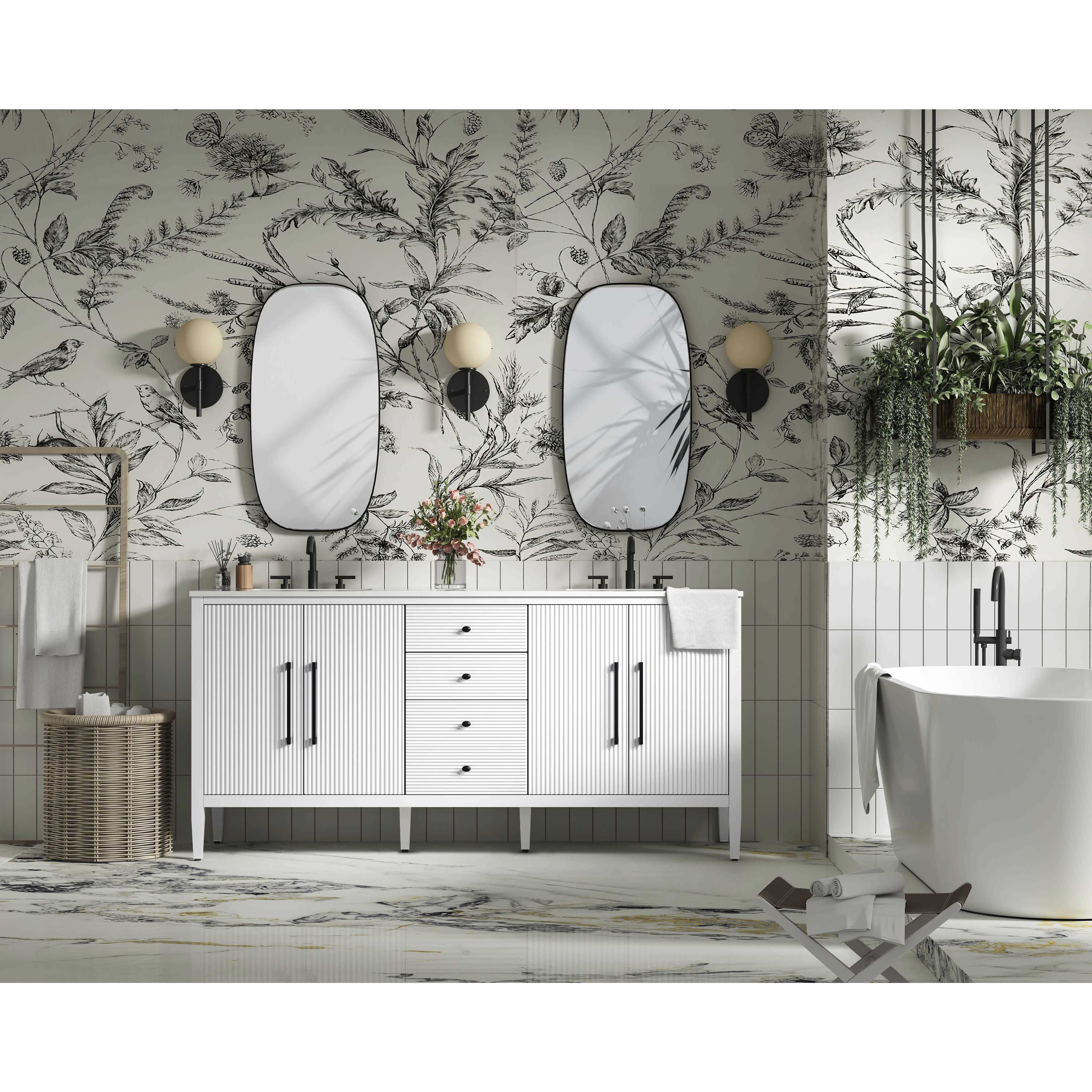 Blakely 72 X 34 inch White Bathroom Vanity Cabinet