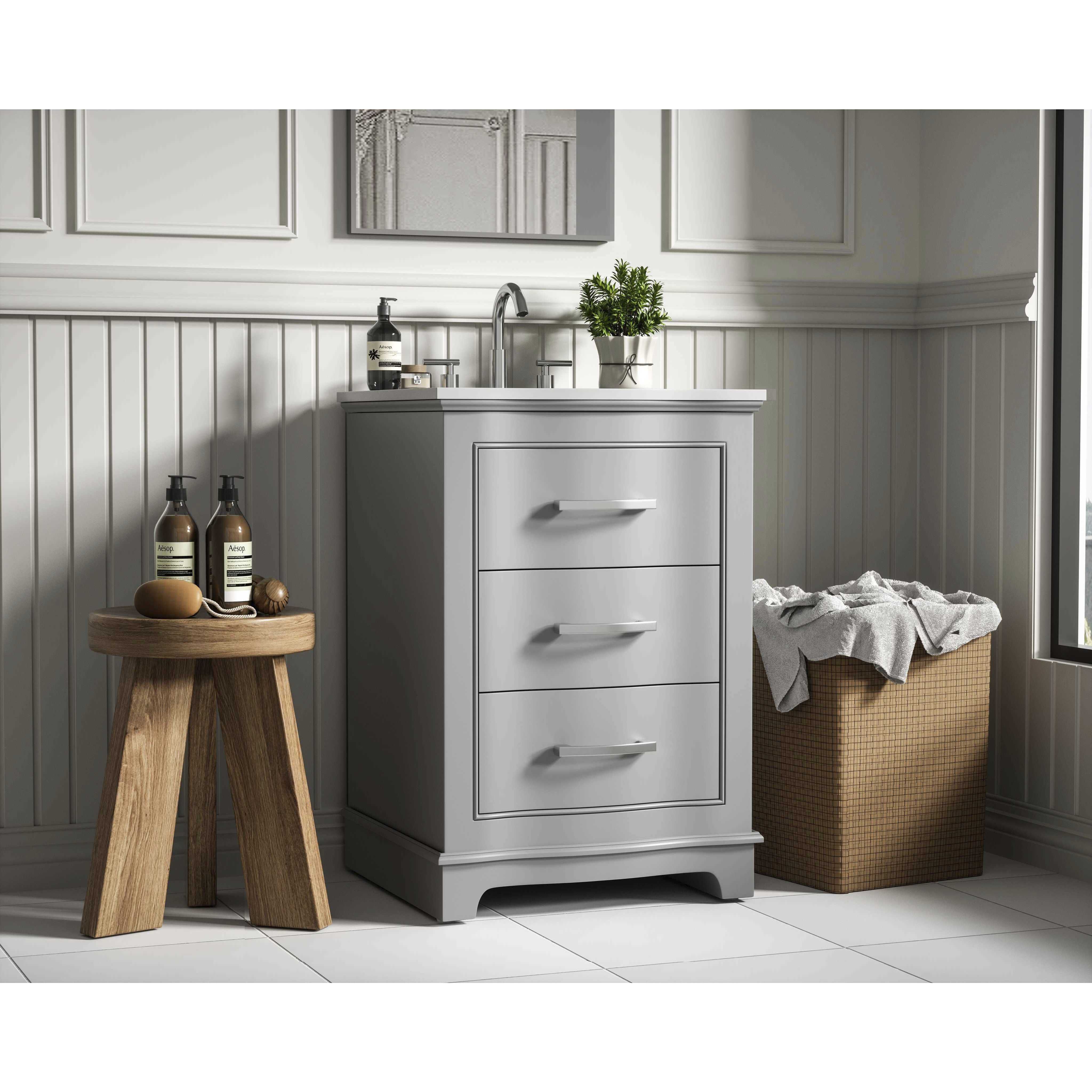 Knox 24 X 34 inch Grey Bathroom Vanity Cabinet