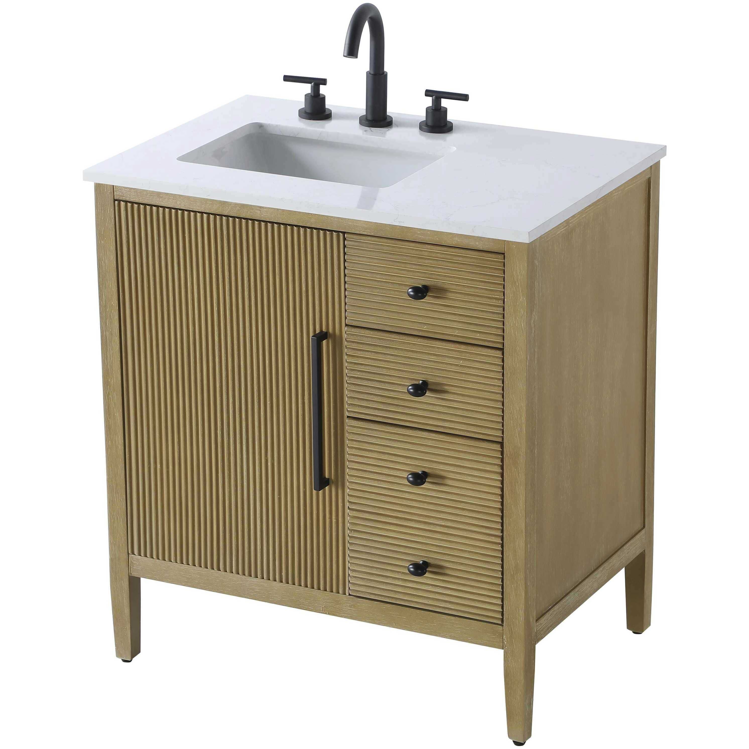 Blakely 32 X 34 inch Linen Oak Bathroom Vanity Cabinet
