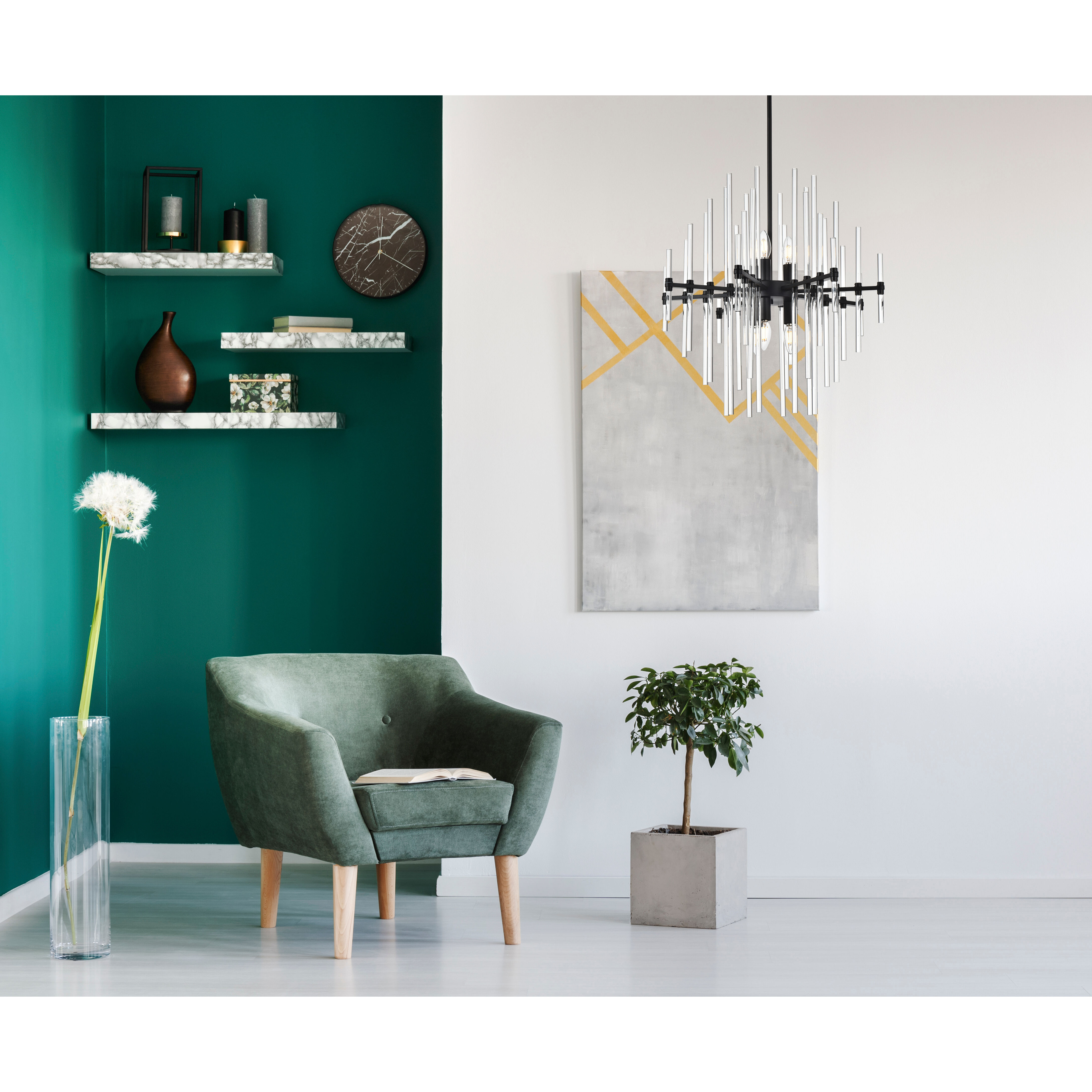 Sienna 6 Light 23 inch Black Pendant Ceiling Light