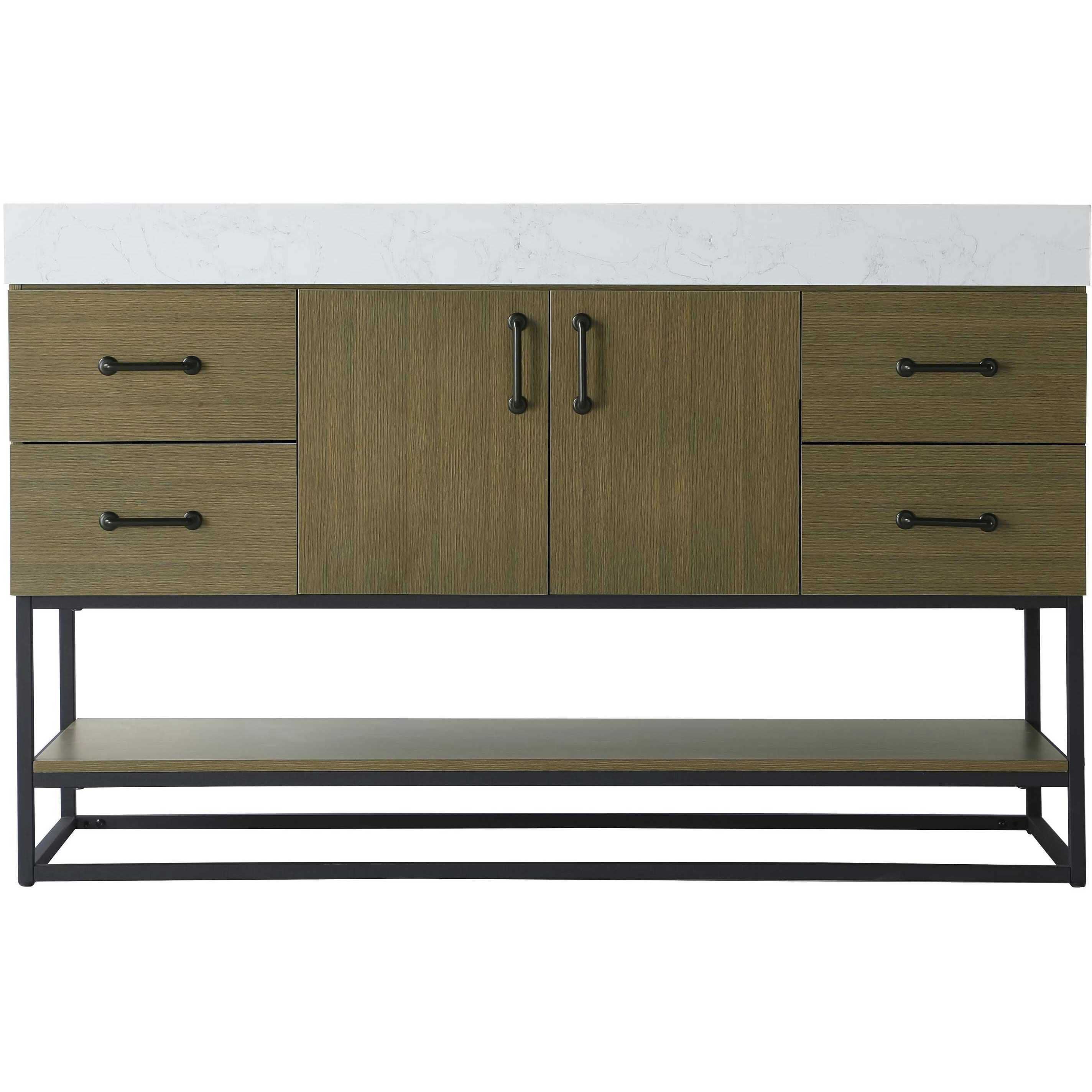 Caroline 54 X 34 inch Chestnut Brown Bathroom Vanity Cabinet