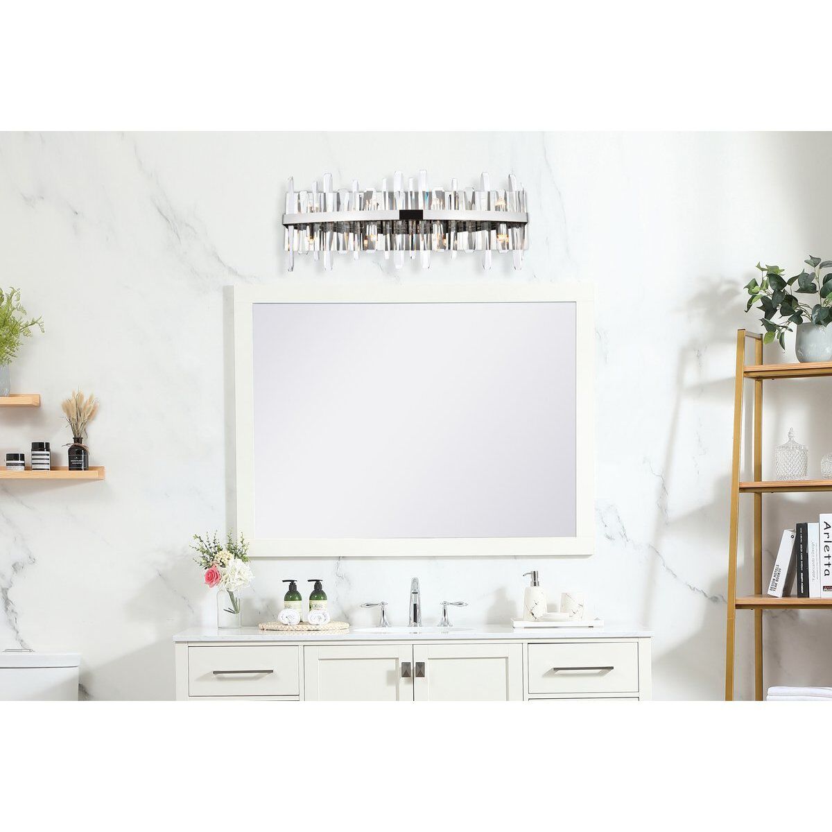 Serena 8 Light 30 inch Chrome Bath Sconce Wall Light