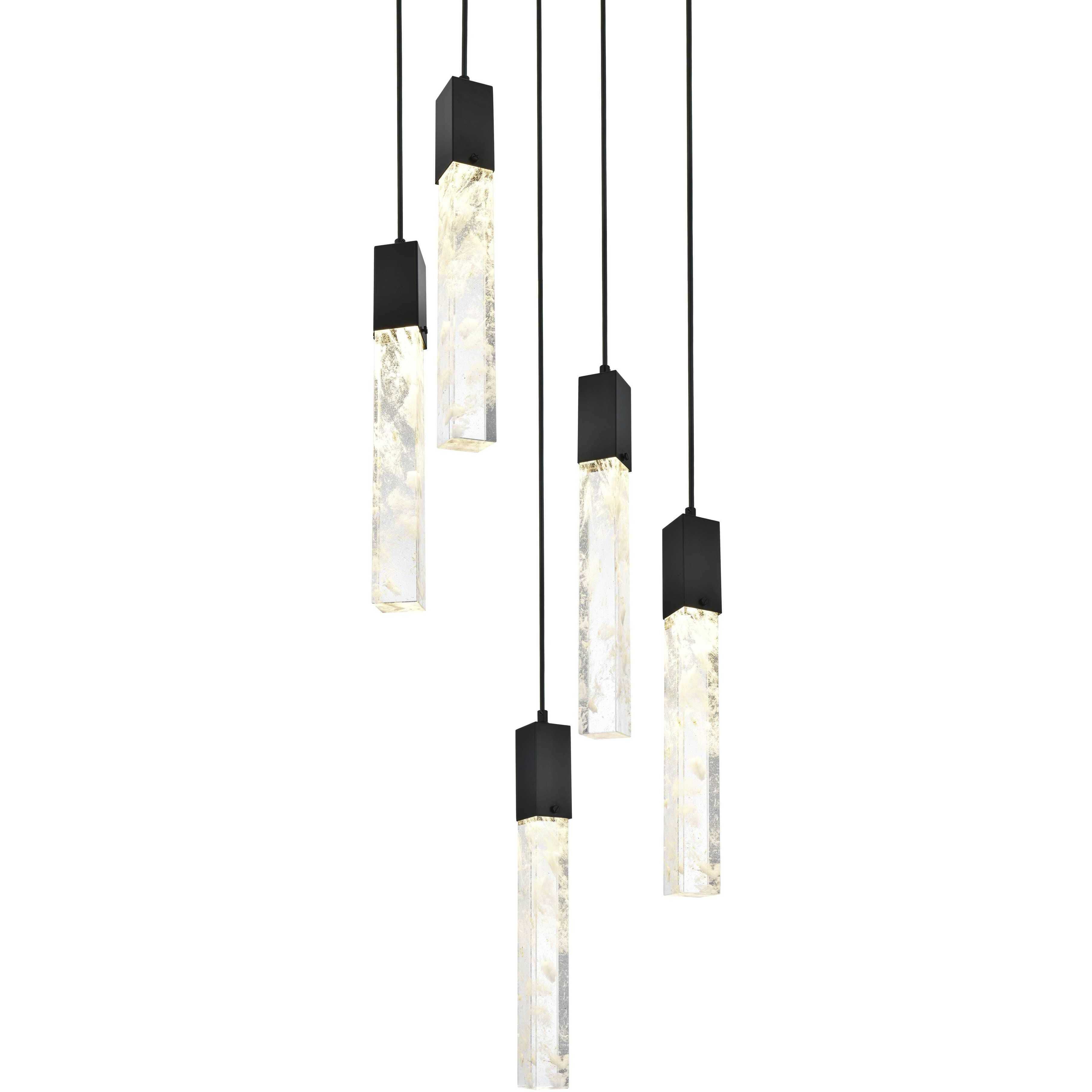 Aurora 5 Light 16 inch Black Pendant Ceiling Light