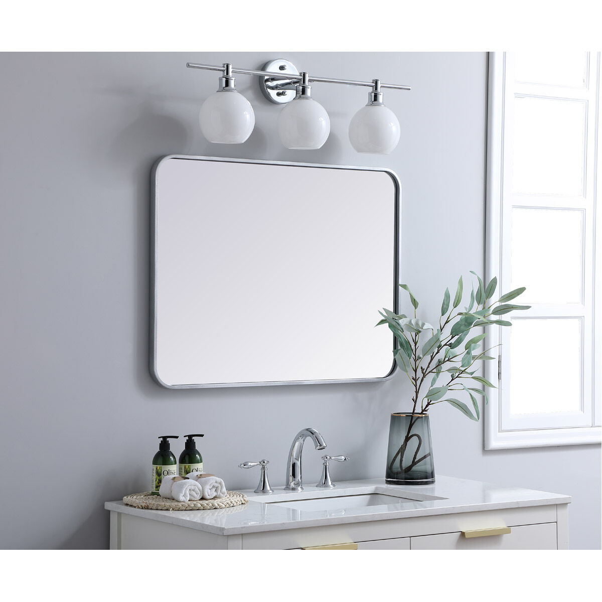 Evermore 32 X 24 inch Silver Mirror