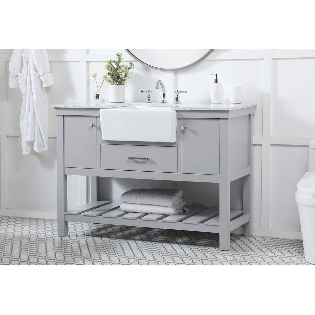 Clement 48 X 22 X 34 inch Grey Bathroom Vanity Cabinet