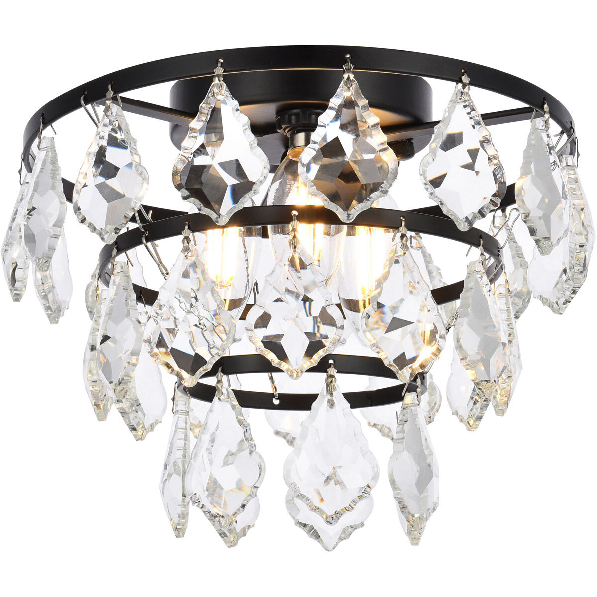 Ella 3 Light 10 inch Black Flush Mount Ceiling Light