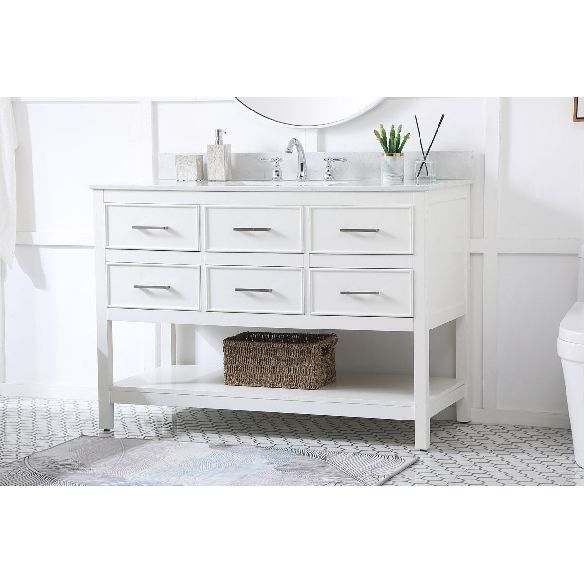 Sinclaire 48 X 22 X 34 inch White Vanity Sink Set