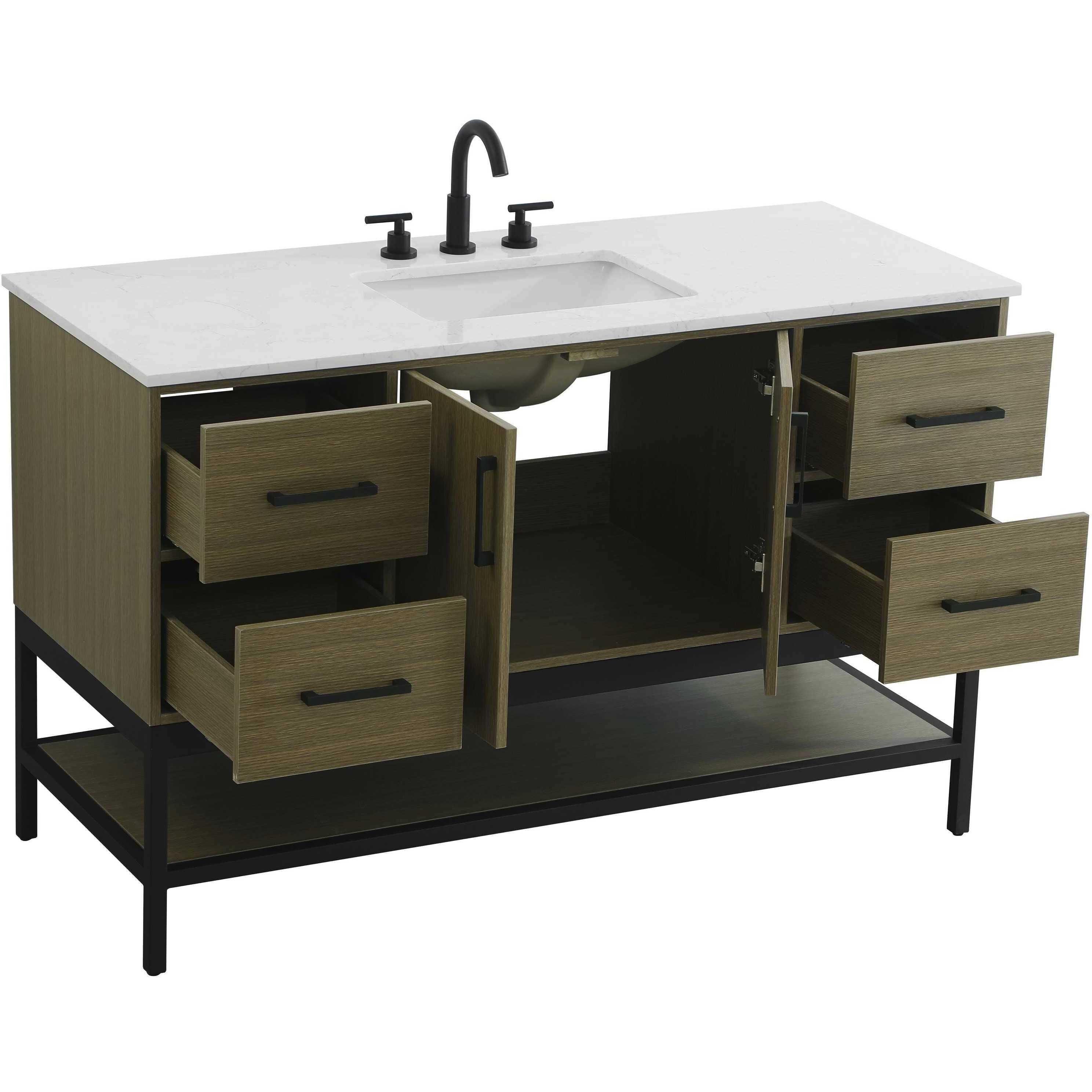 Lennox 54 X 34 inch Chestnut Brown Bathroom Vanity Cabinet