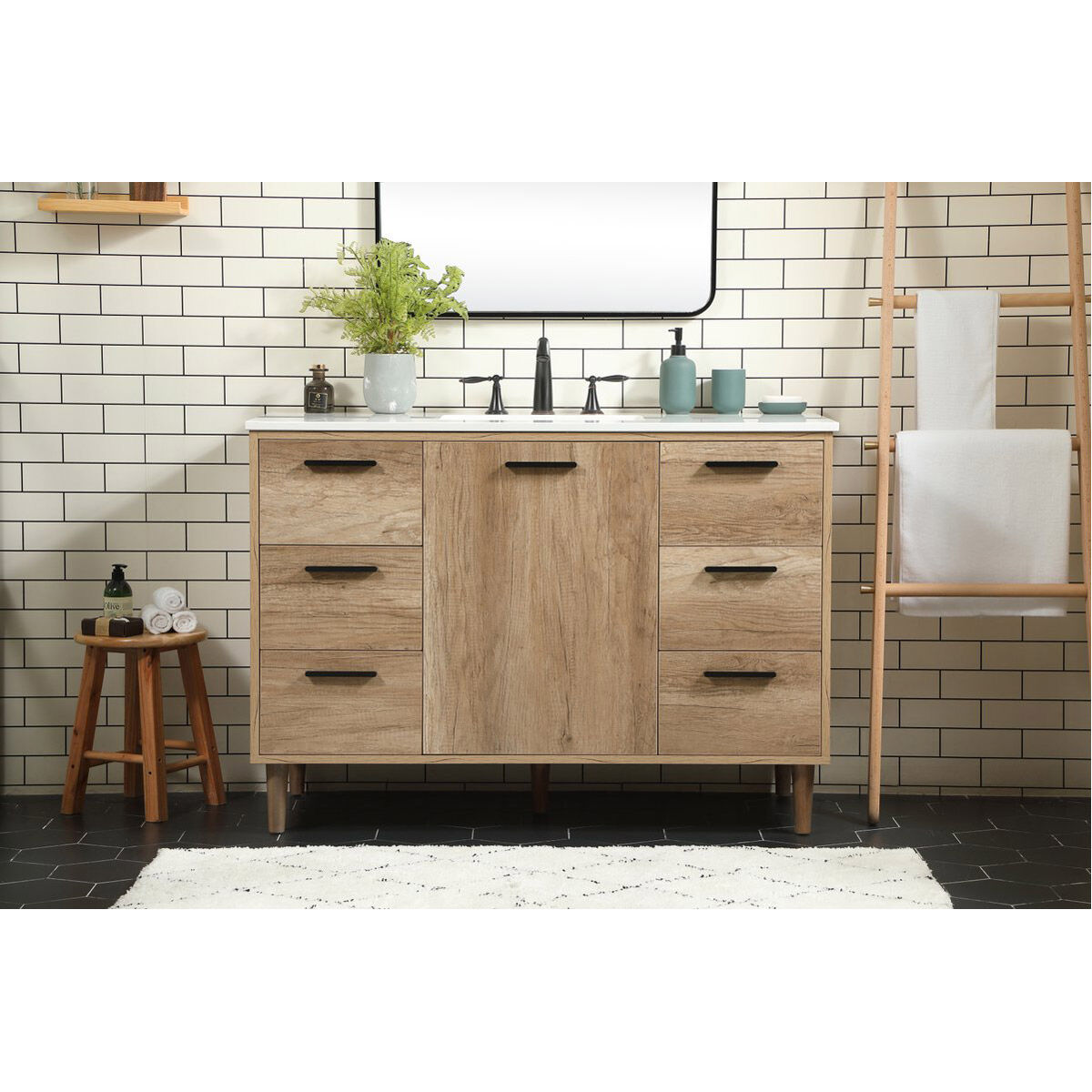 Baldwin 48 X 22 X 34 inch Natural Oak Vanity Sink Set