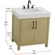 Nathan 30 X 34 inch Honey Brown Bathroom Vanity Cabinet in Not Included