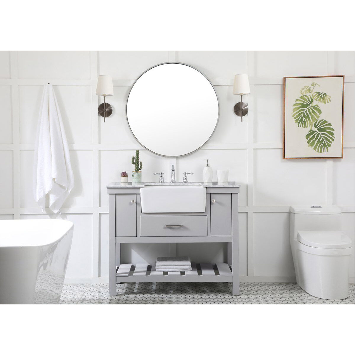 Clement 42 X 22 X 34.13 inch Grey Bathroom Vanity Cabinet