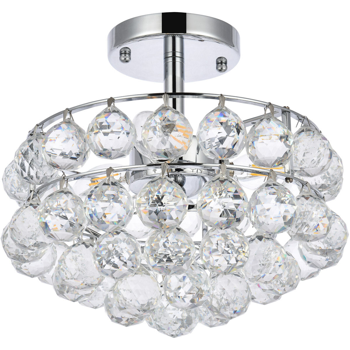 Savannah 3 Light 12 inch Chrome Flush Mount Ceiling Light