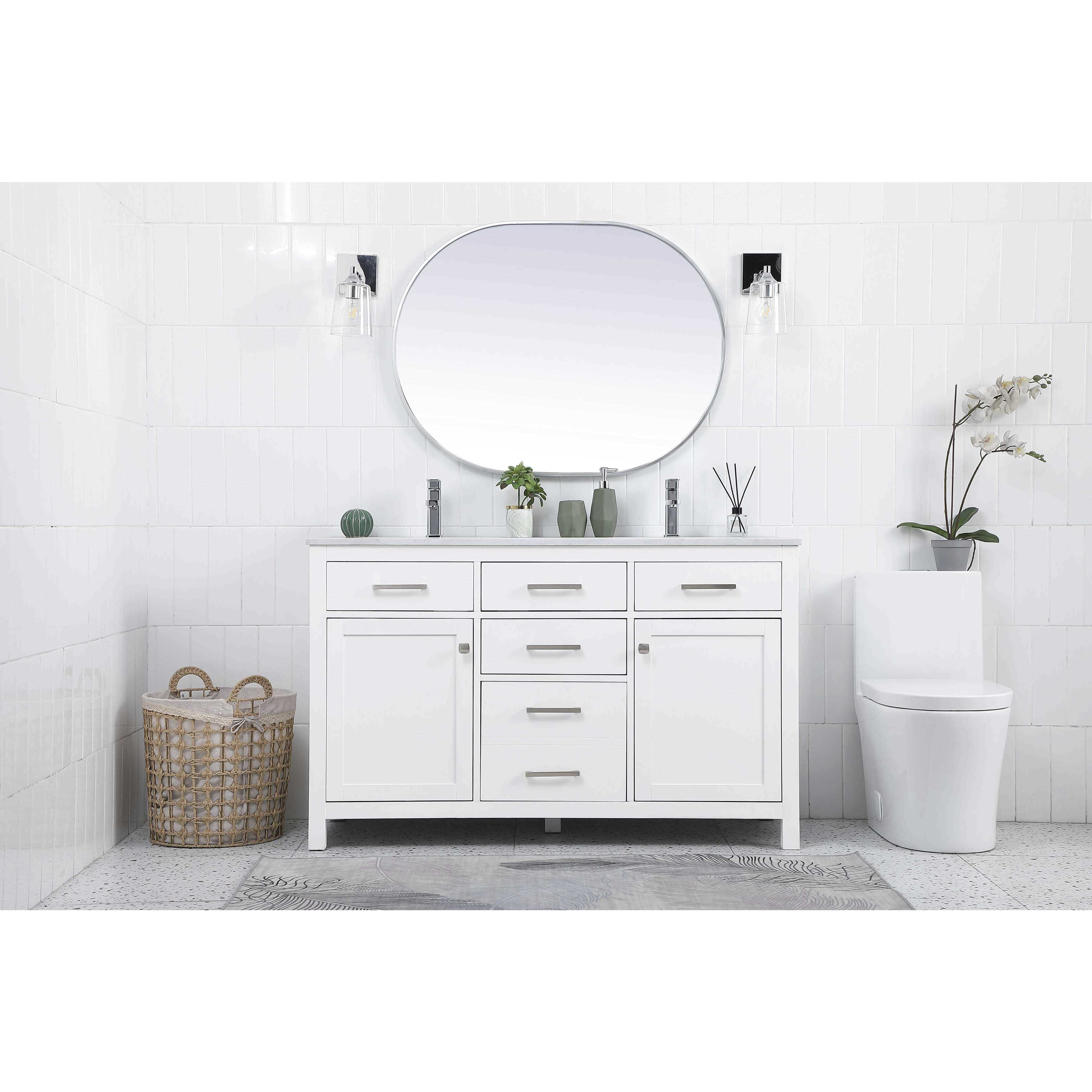 Lewis 54 X 22 X 34 inch White Vanity Sink Set