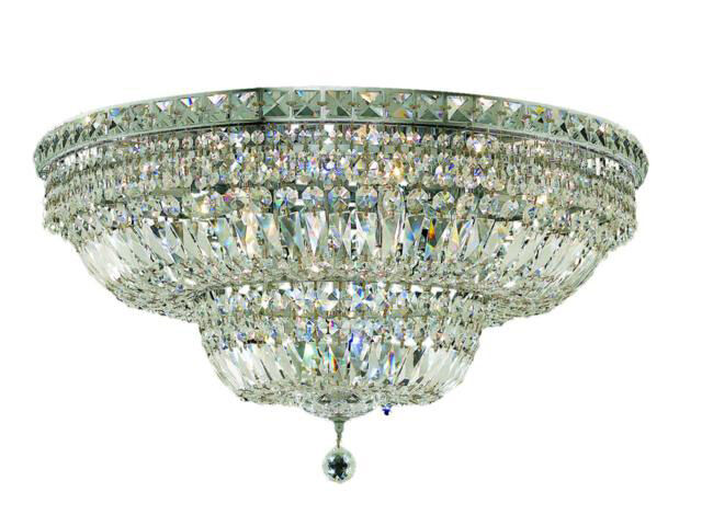 Tranquil 18 Light 30 inch Chrome Flush Mount Ceiling Light in Royal Cut