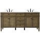 Park Avenue 72 X 21.5 X 35 inch Driftwood Vanity Sink Set in Dark Walnut