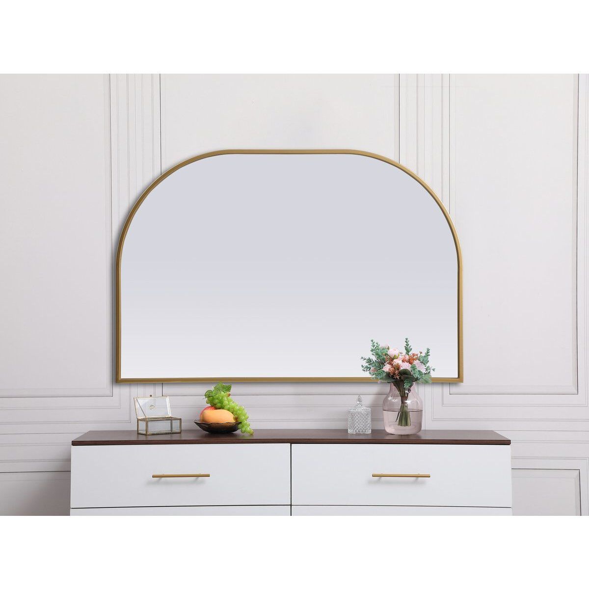 Blaire 36 X 24 inch Brass Mirror