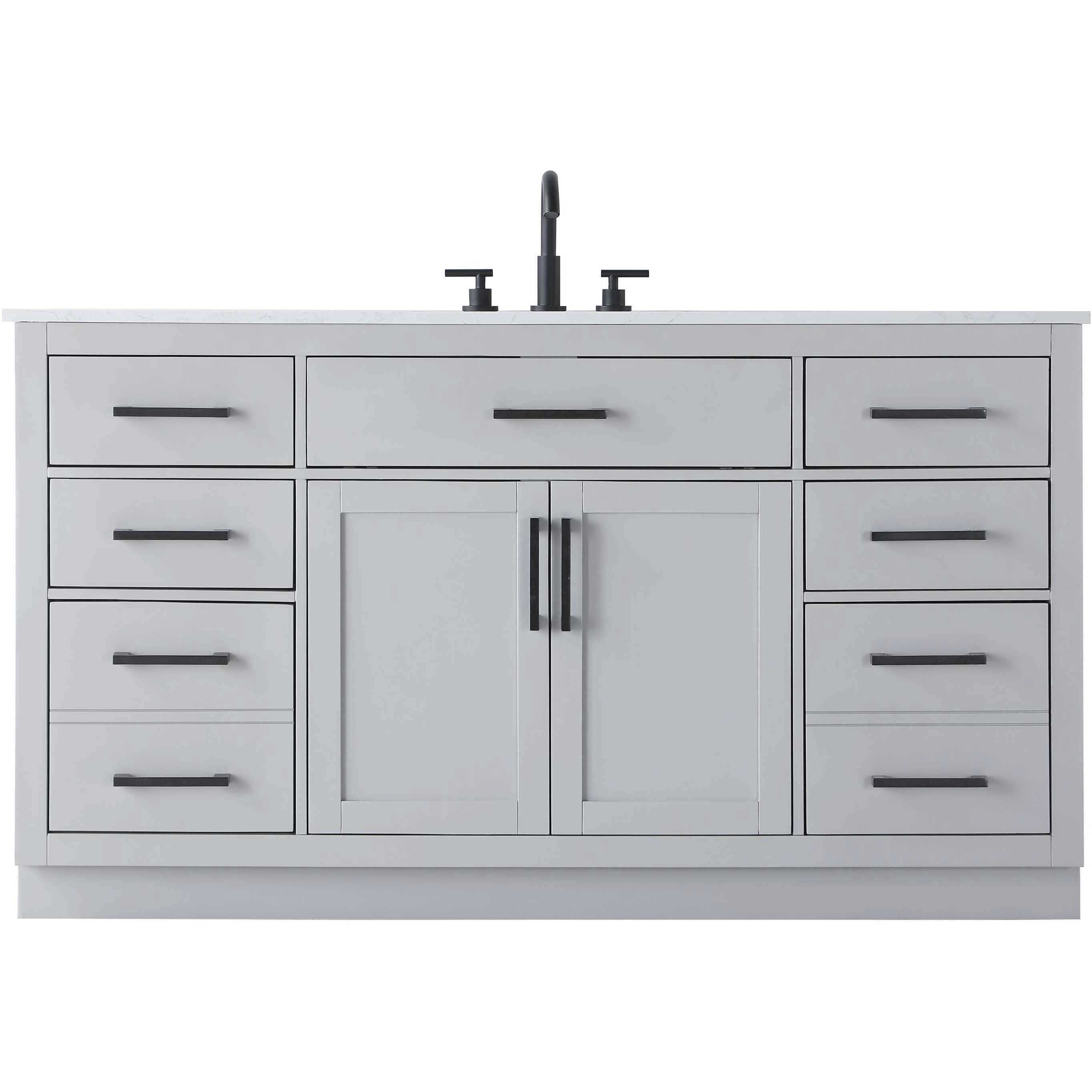 Alden 60 X 35 inch Grey Bathroom Vanity Cabinet