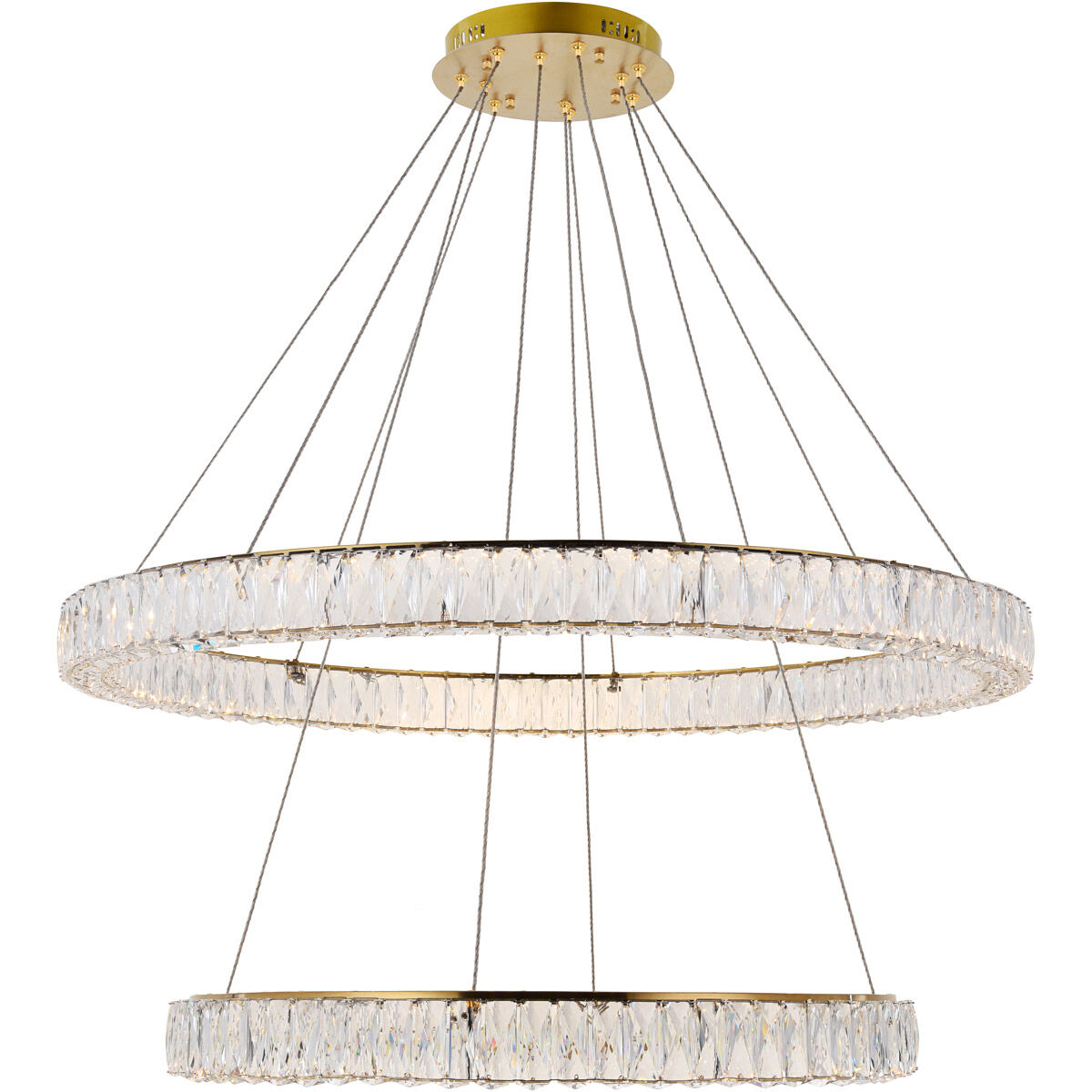 Monroe LED 42 inch Gold Chandelier Ceiling Light