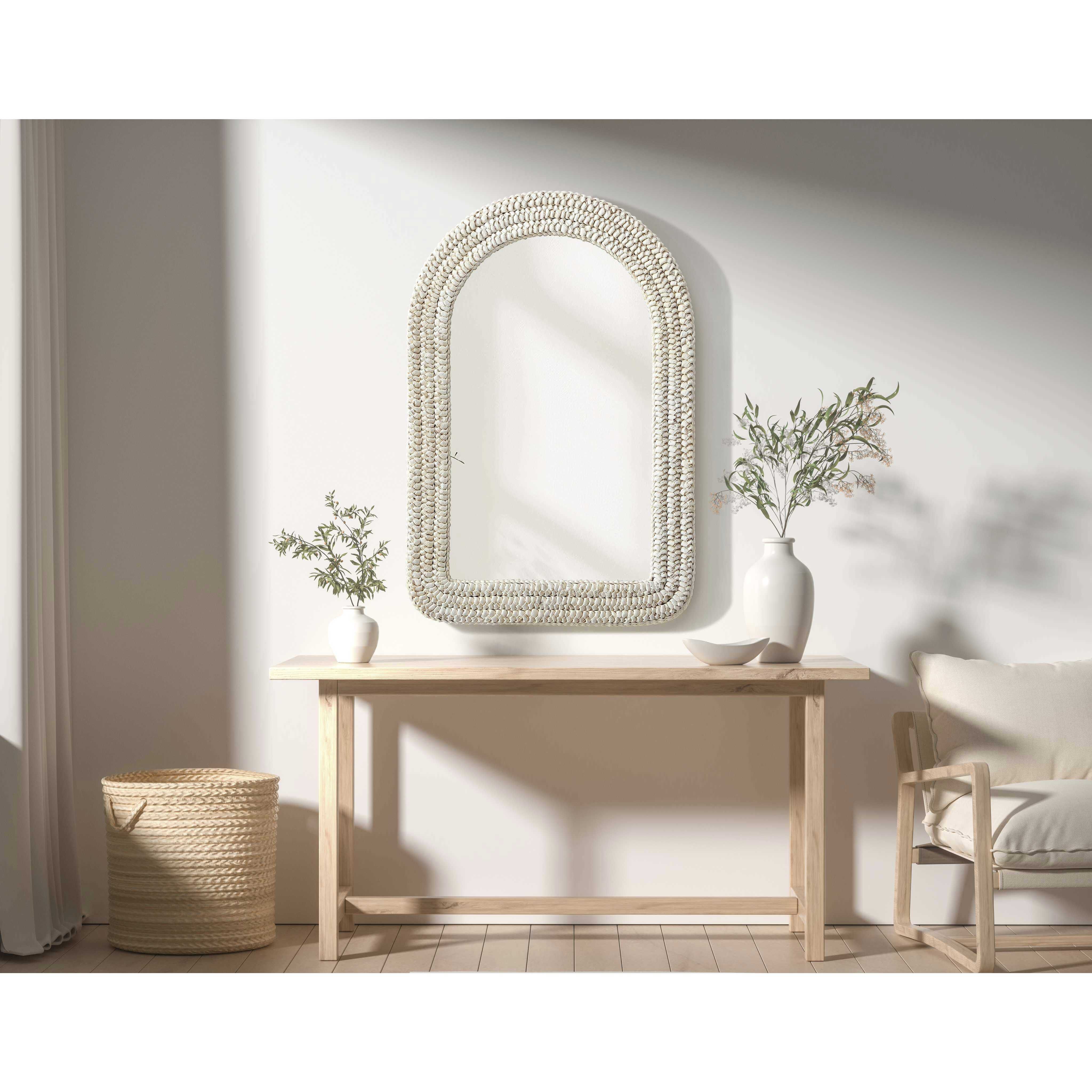 Marlowe 36 X 24 inch Linen White Mirror