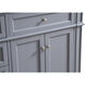 Park Avenue 60 X 35 inch Grey with Carrara White Marble Vanity Set in Gray