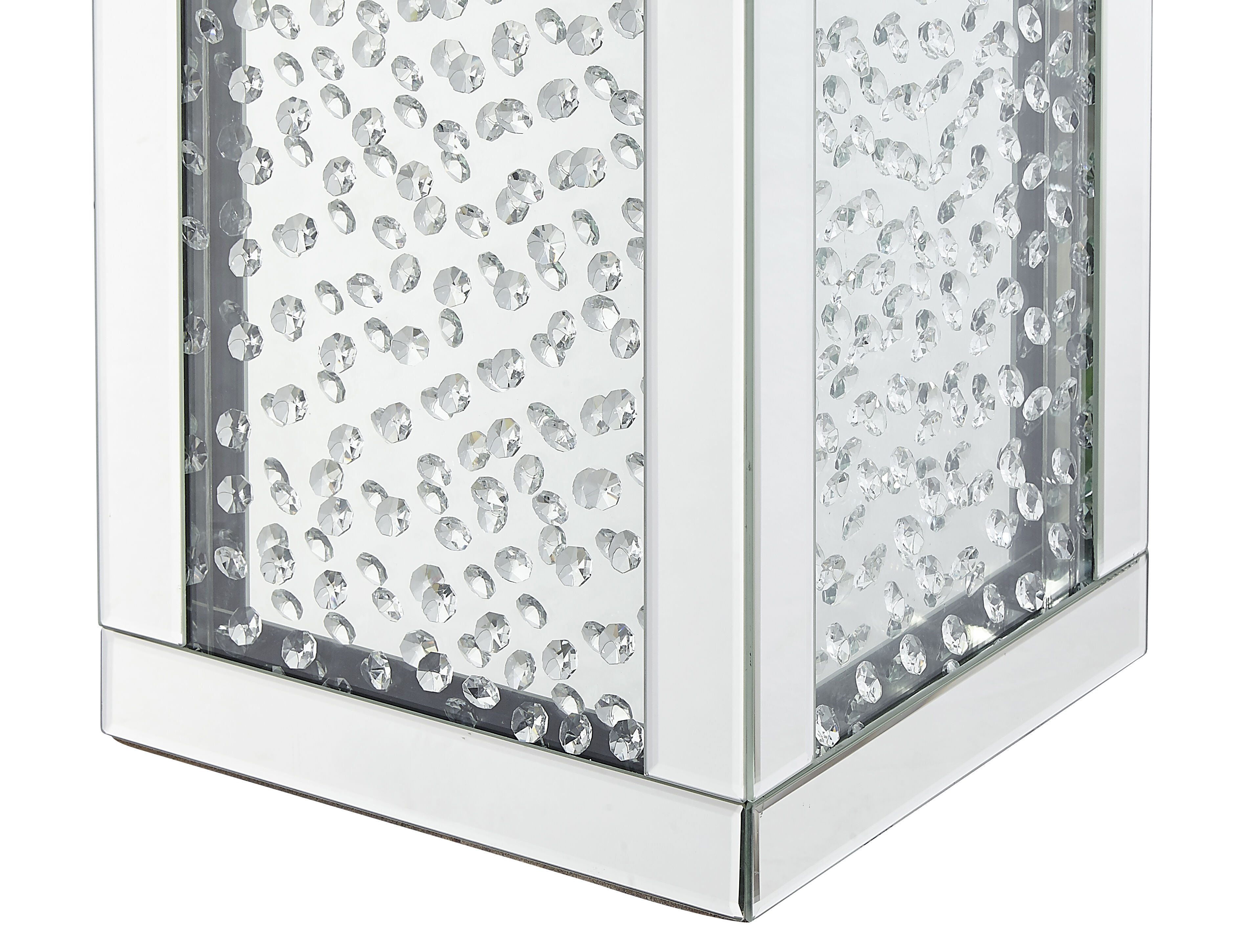 Modern 20 X 12 inch Clear Mirror and Crystal End table